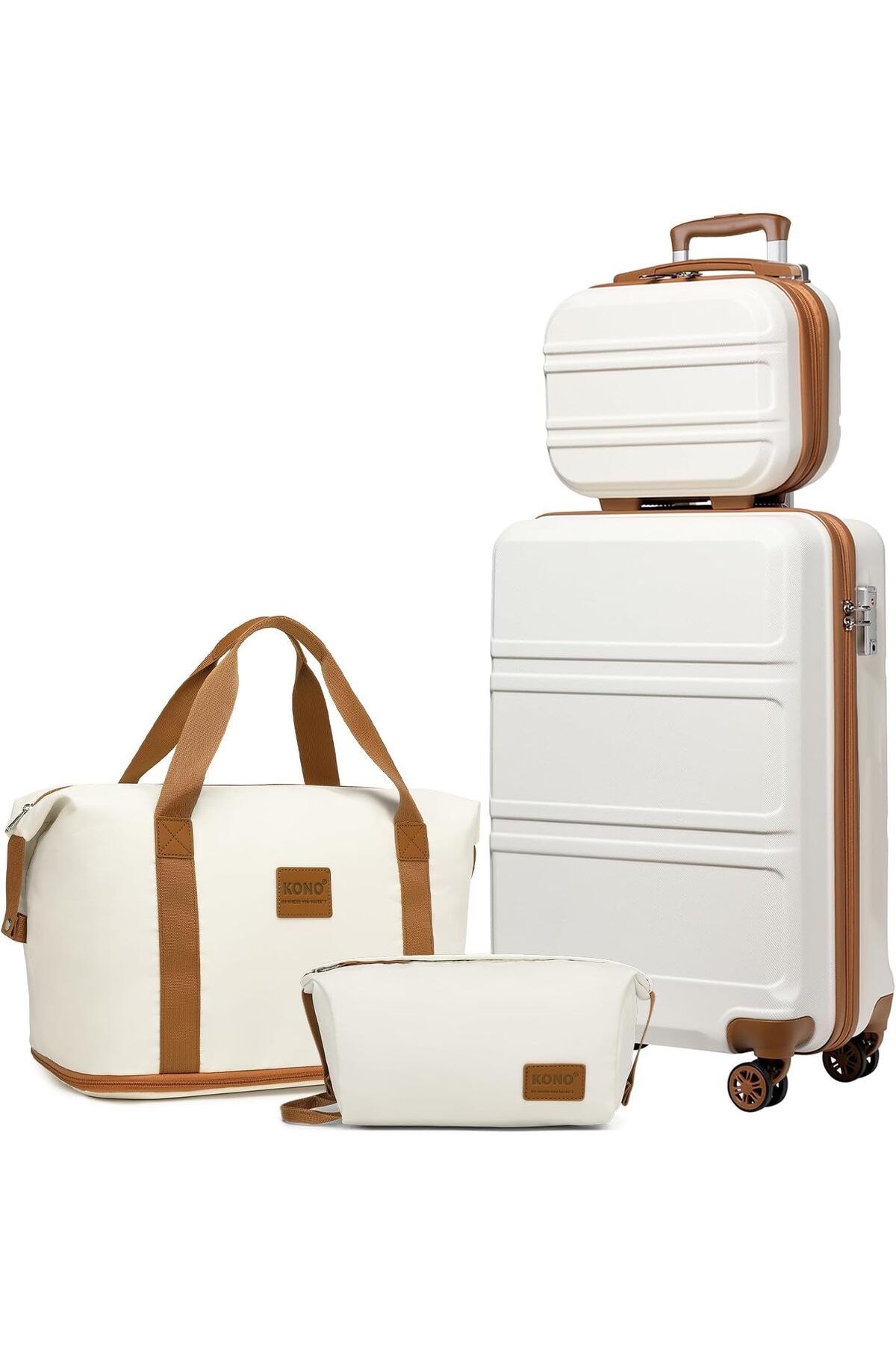KONO Store Seyahat Kolaylığı ve Stil Bavul Hafif ABS Sert Kabuk El Çantaları Seti, TSA Kilitli