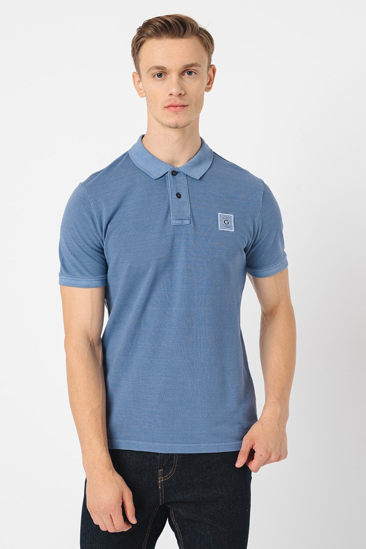 Guess Washed Erkek Slim Fit Polo T-Shirt
