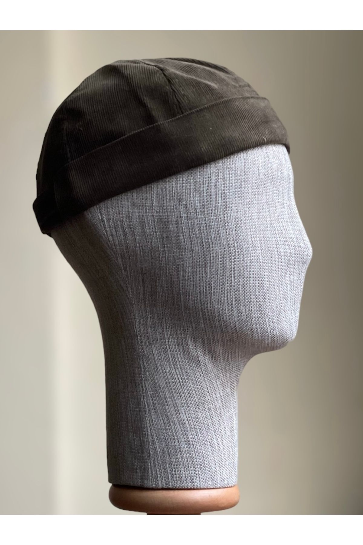 Rupen Kraft Kadife Ayarlanabilir Takke Şapka Retro Siperliksiz Şapka