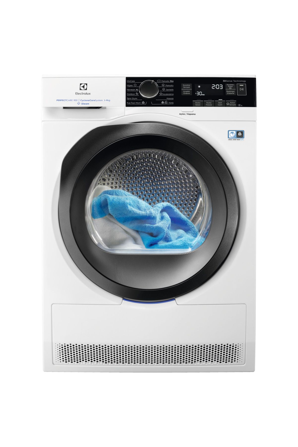 Electrolux EW9HS289ST CycloneCare Steam 3DSense 9 kg Buharlı A+++ Enerji Sınıfı Inverter Kurutma Makinesi