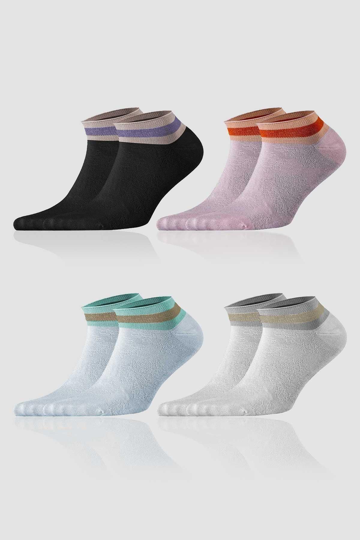 Aytuğ Kadın Modal Patik Çorap 5 Çift Özel Kutulu 4 Renk 33241