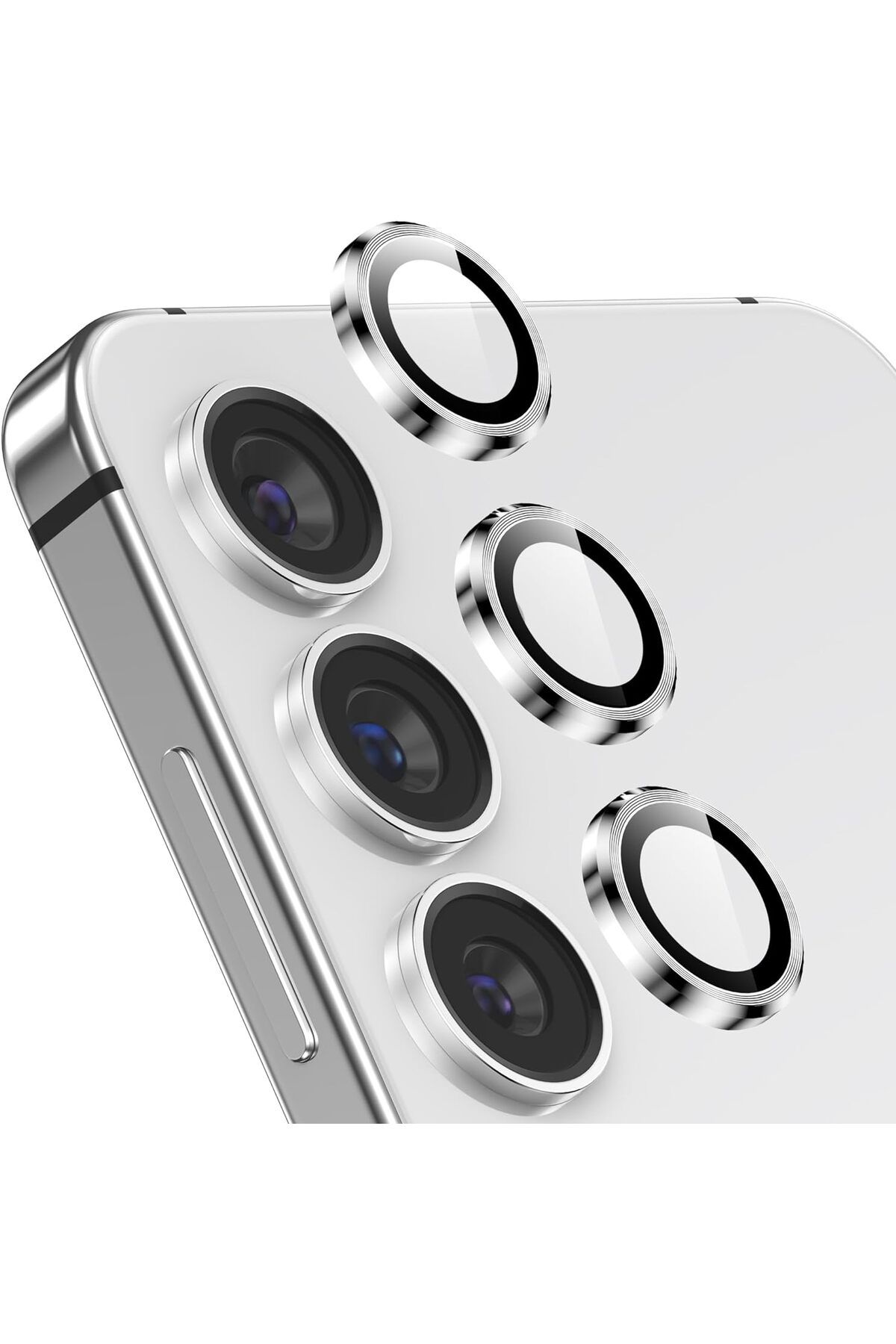 Fibaks Samsung Galaxy S24 Plus Uyumlu Uygulama Aparatlı 3 Parça Kamera Lens Koruyucu Cam Kamera Koruma