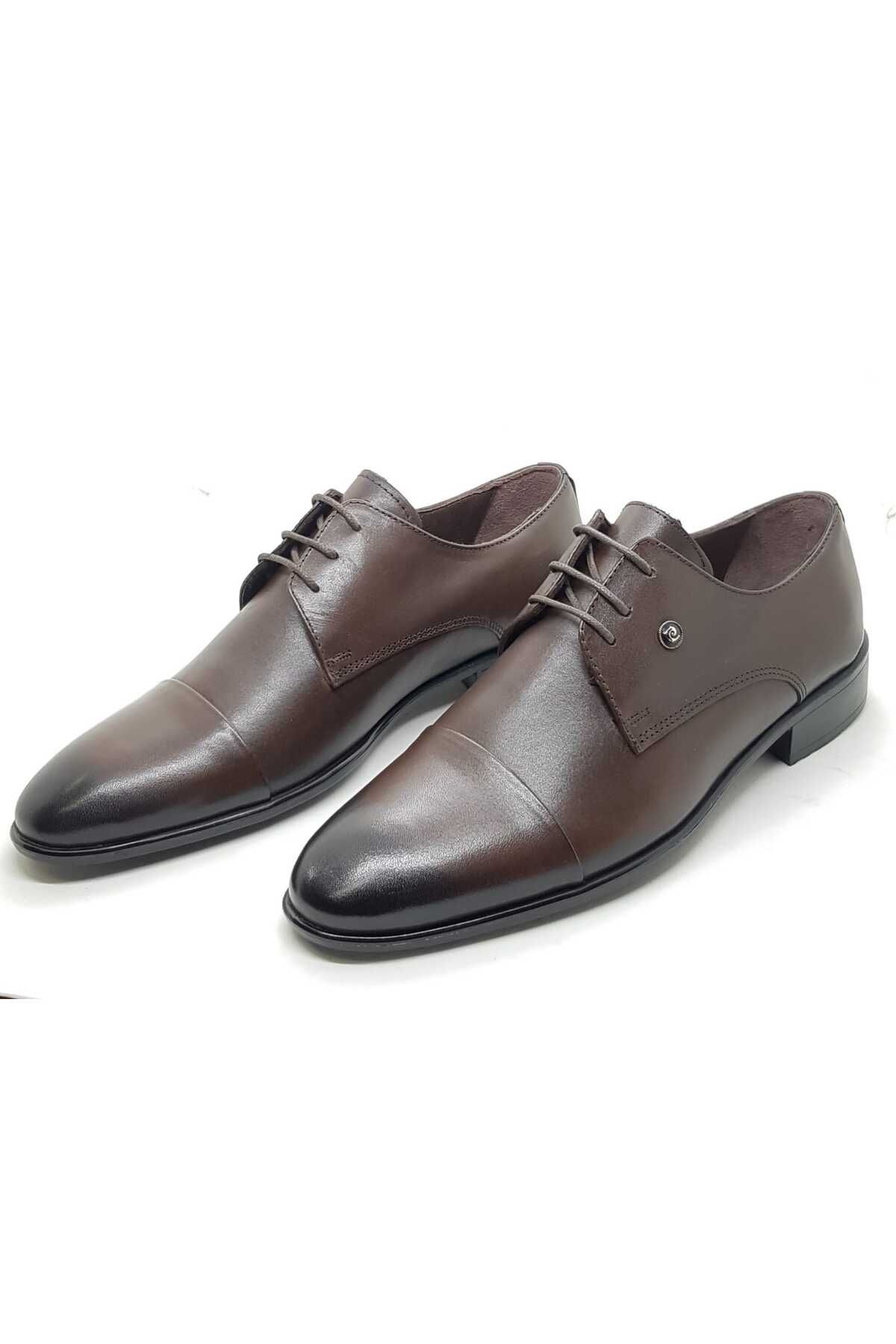 Pierre Cardin kahverengi klasik ayakkabı bağcıklı hakiki deri