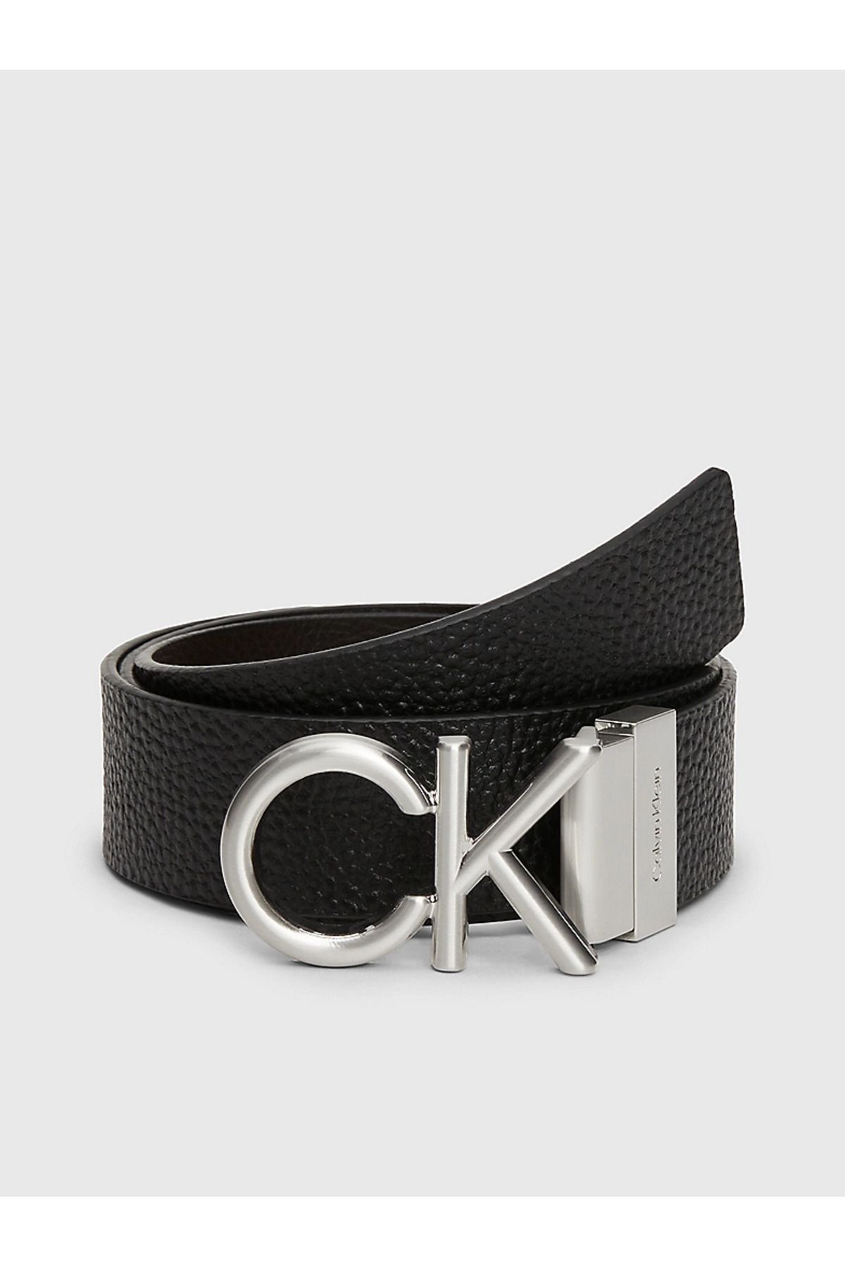 Calvin Klein Erkek Düz Deri Logolu Model Günlük Kullanım Siyah Kemer K50K510630-BAX