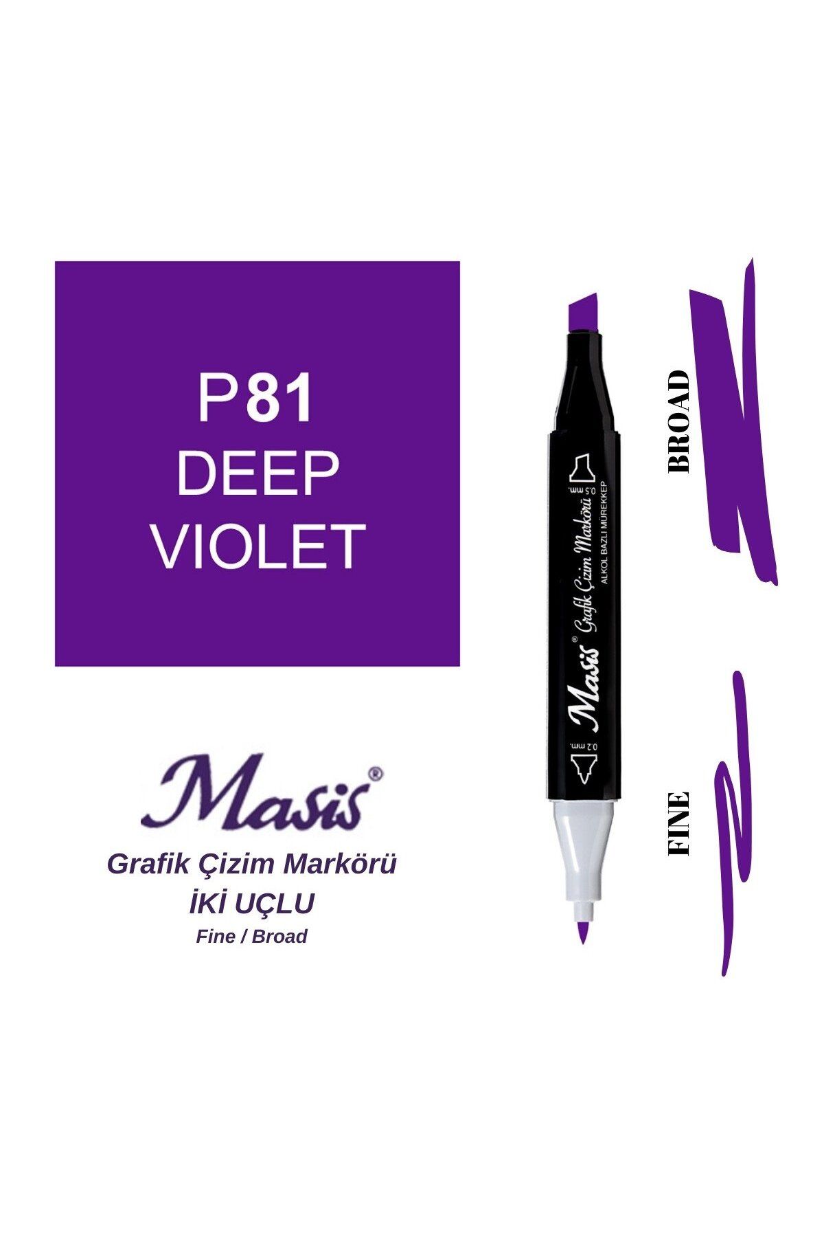 Masis Twin Çift Uçlu Marker Kalemi 81 Deep Violet