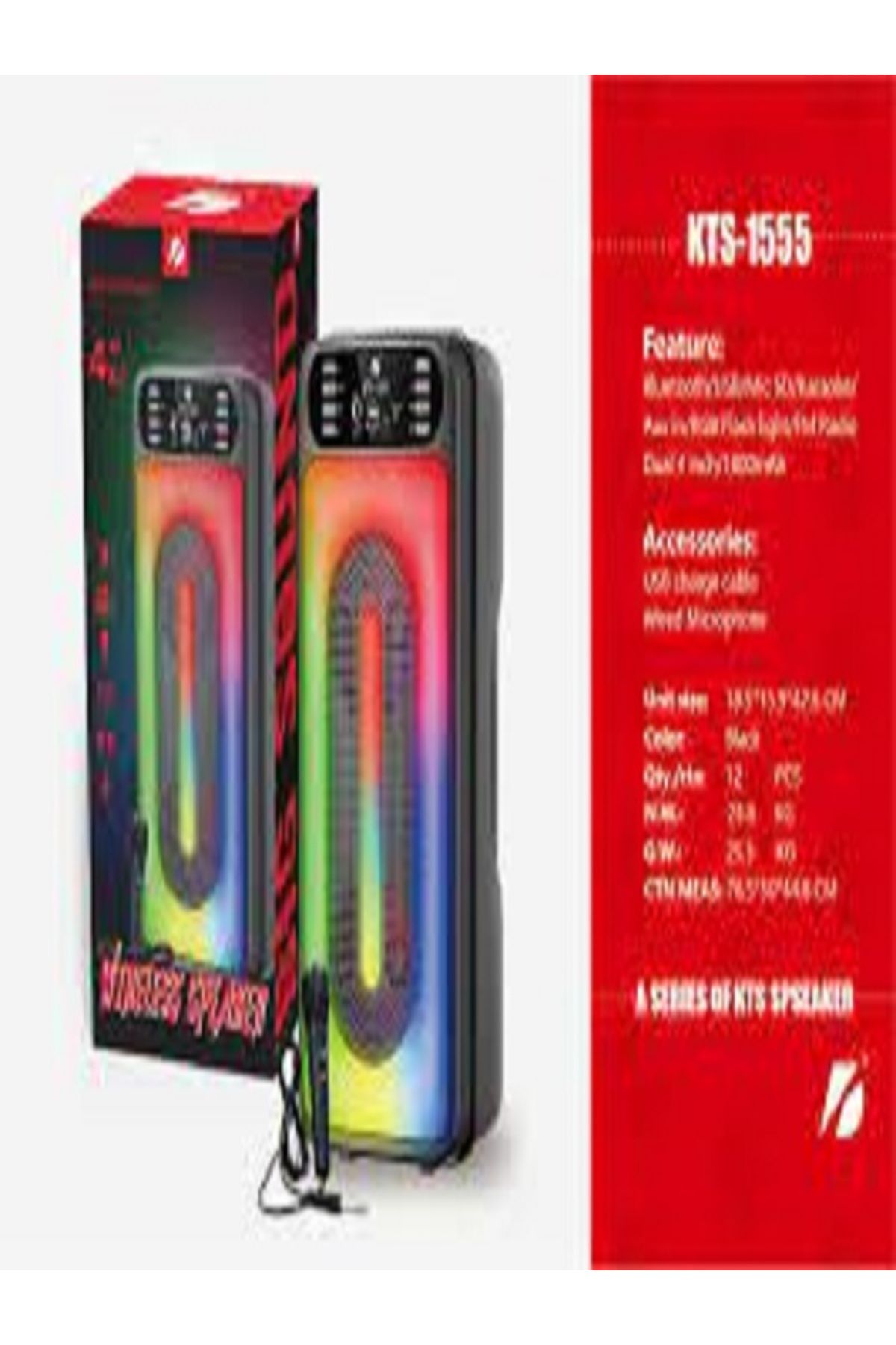 Subzero KTS-1555 USB BELEK SD KART BLUETOOTH MÜZİK ÇALAR MİKRAFONLU