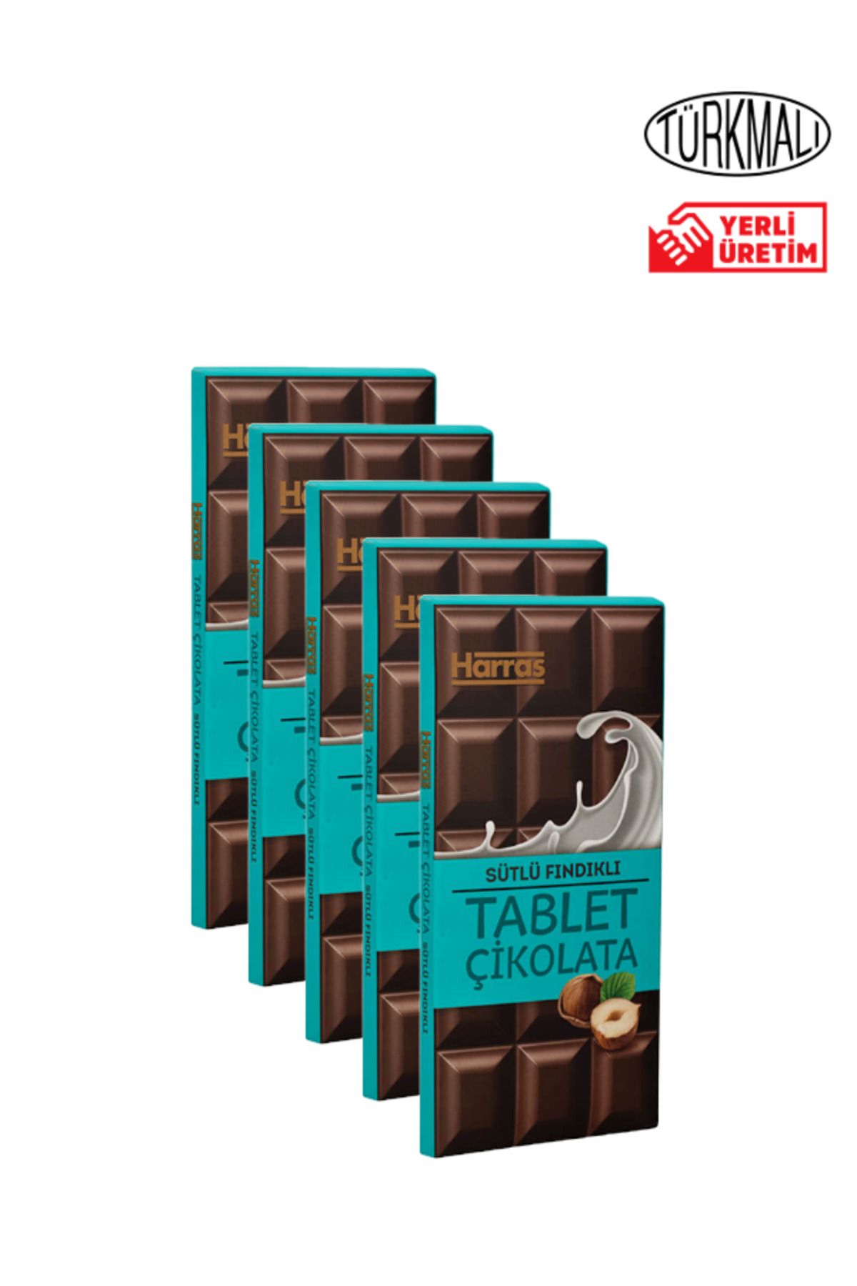 Harras Sütlü Fındıklı Tablet Çikolata 80 gr x 5 Paket