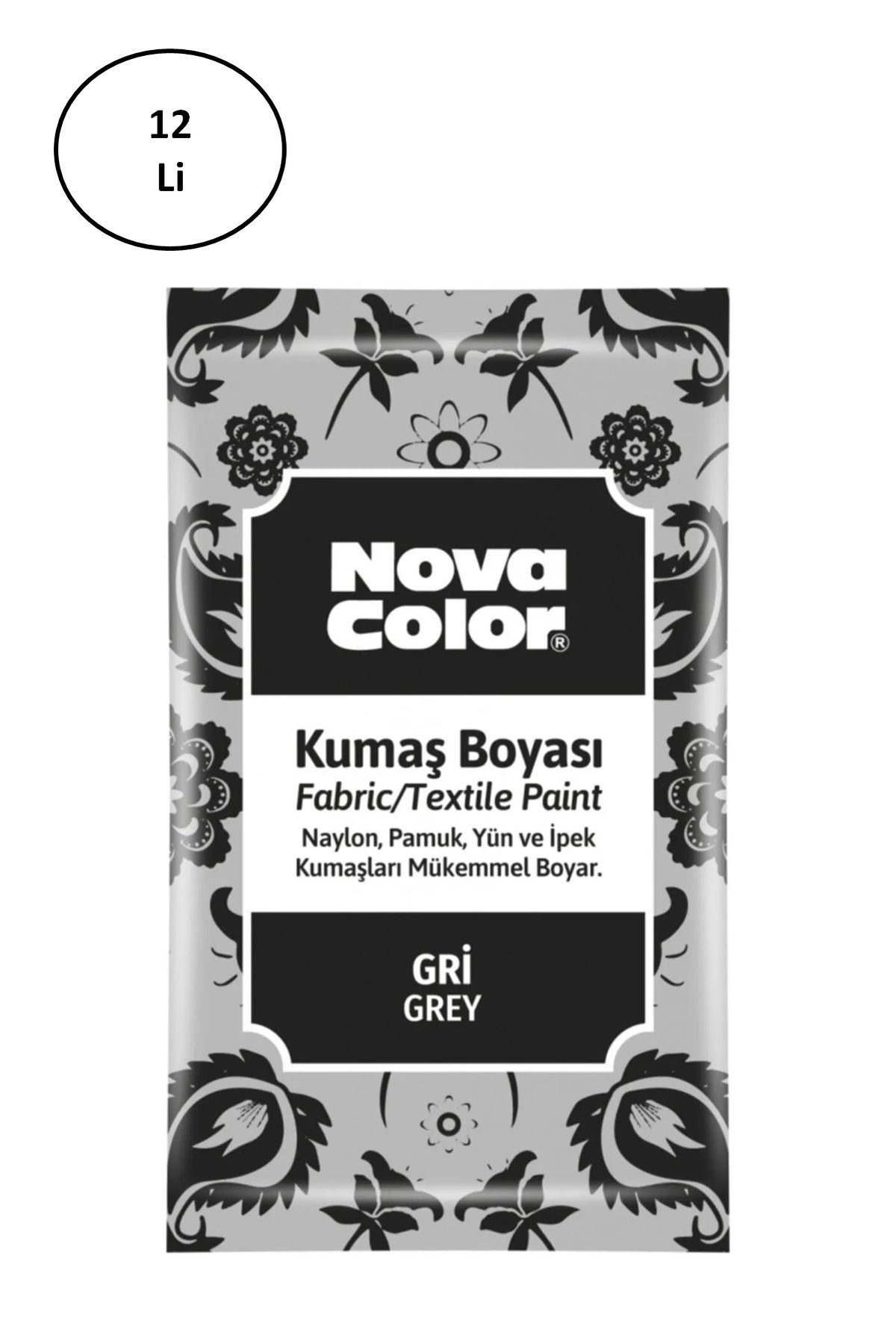 TREND Nova Color 12 Gr Toz Kumaş Boyası Gri Nc-908 12'li