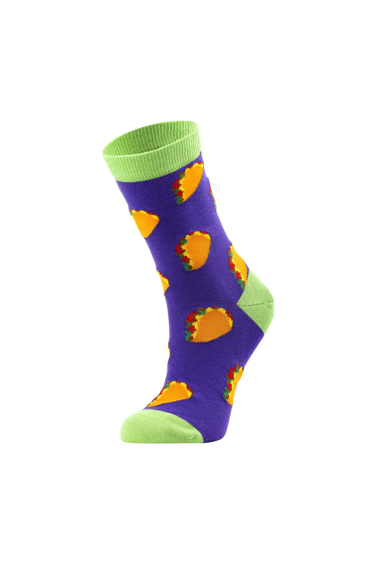 Colorcool Eğlenceli Renkli Taco - Tako Kadın Çok Renkli Soket Çorap