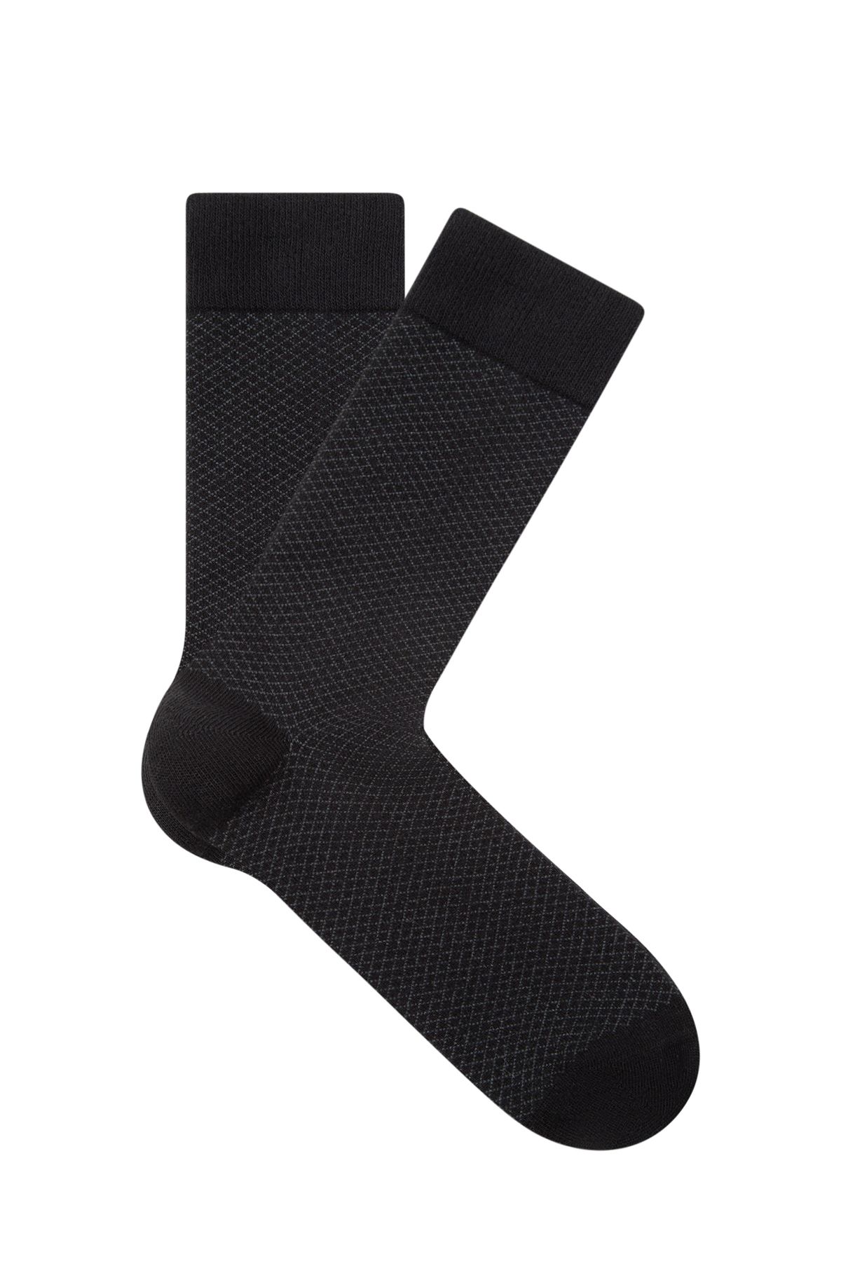 Mavi Baskılı Siyah Soket Çorap 091967-900