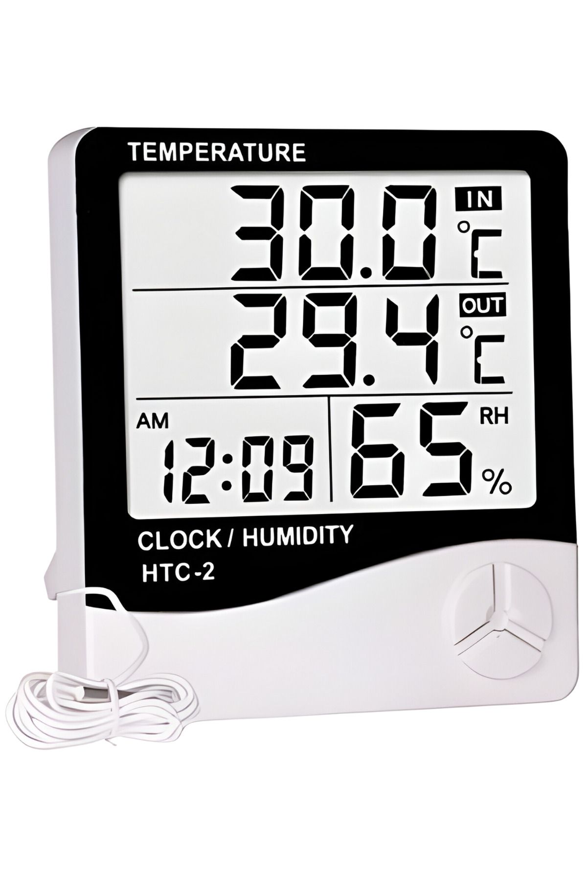 Htc Duvara Asılabilen Sıcaklık Ve Nem Ölçer Dijital Saat / Isı Ölçer Termometre Pil