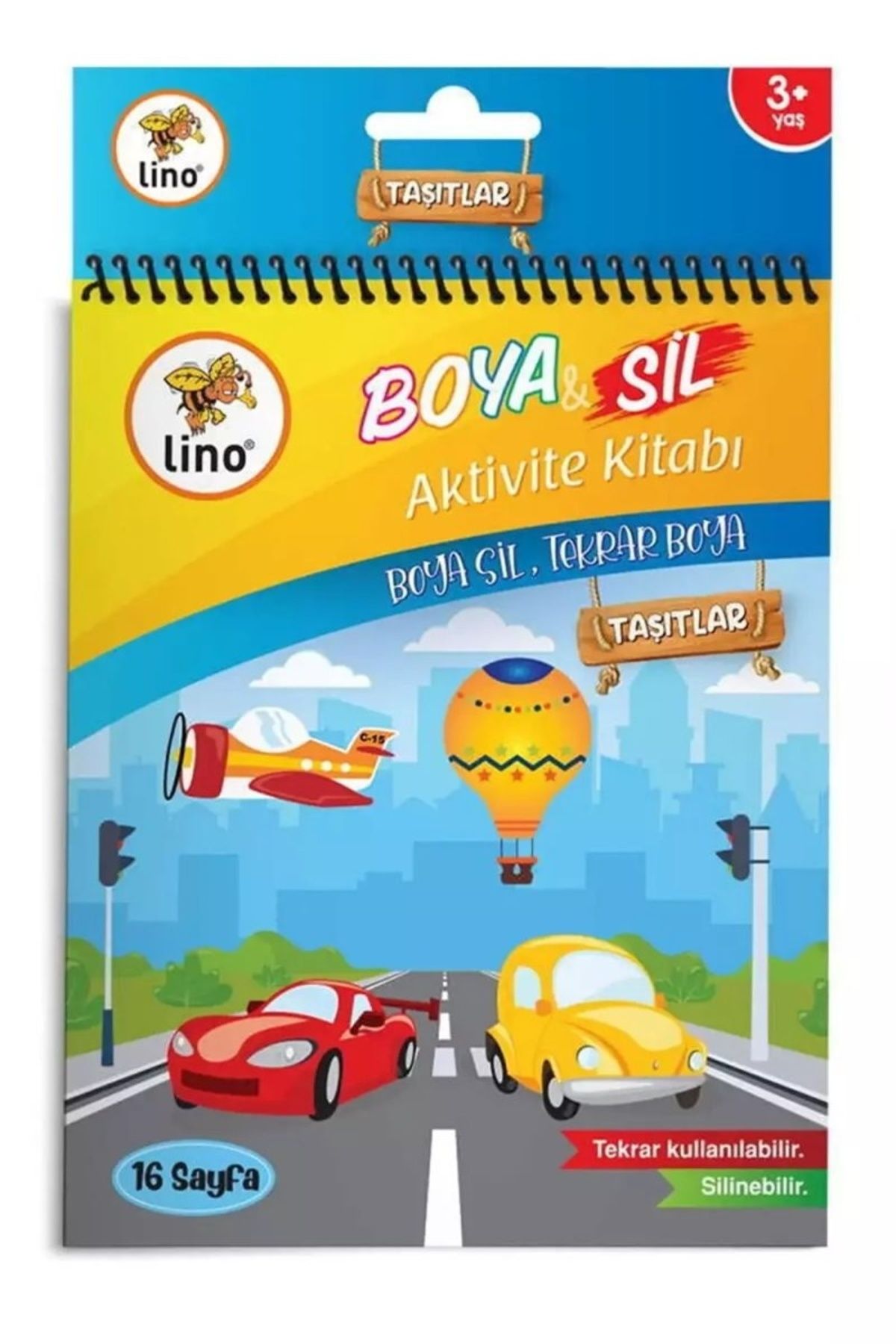 Lino Boya Ve Sil Aktivite Boyama Kitabı - Taşıtlar