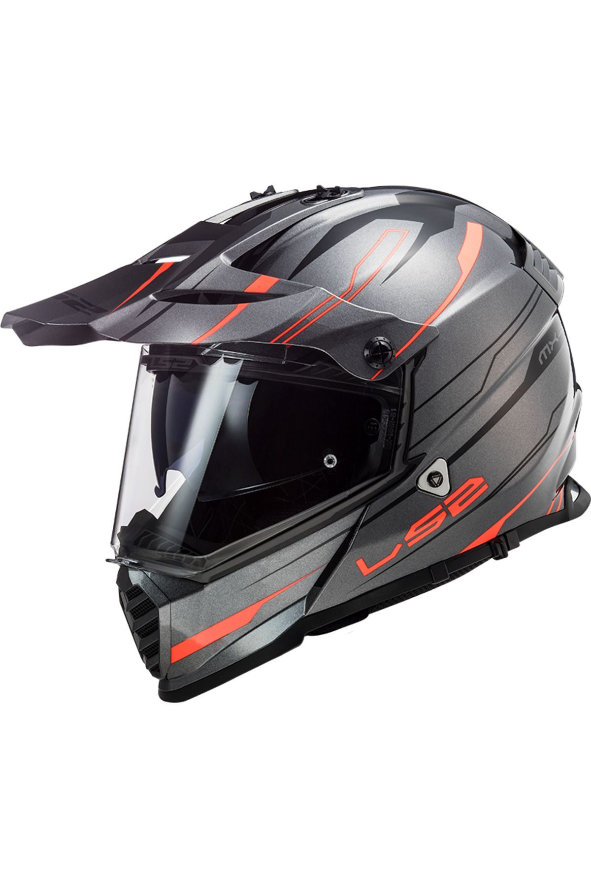 LS2 Pıoneer Evo Knıght Tıtanıum-turuncu Kask