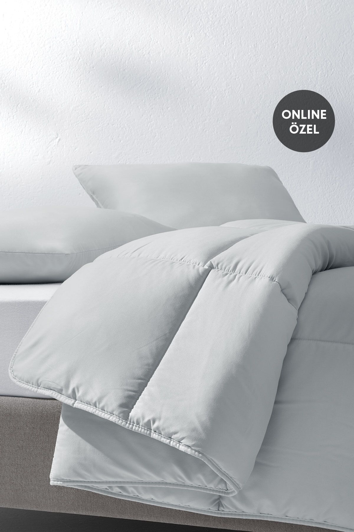 Yataş Macaron Çift Kişilik Yorgan - Yastık Set - Gri
