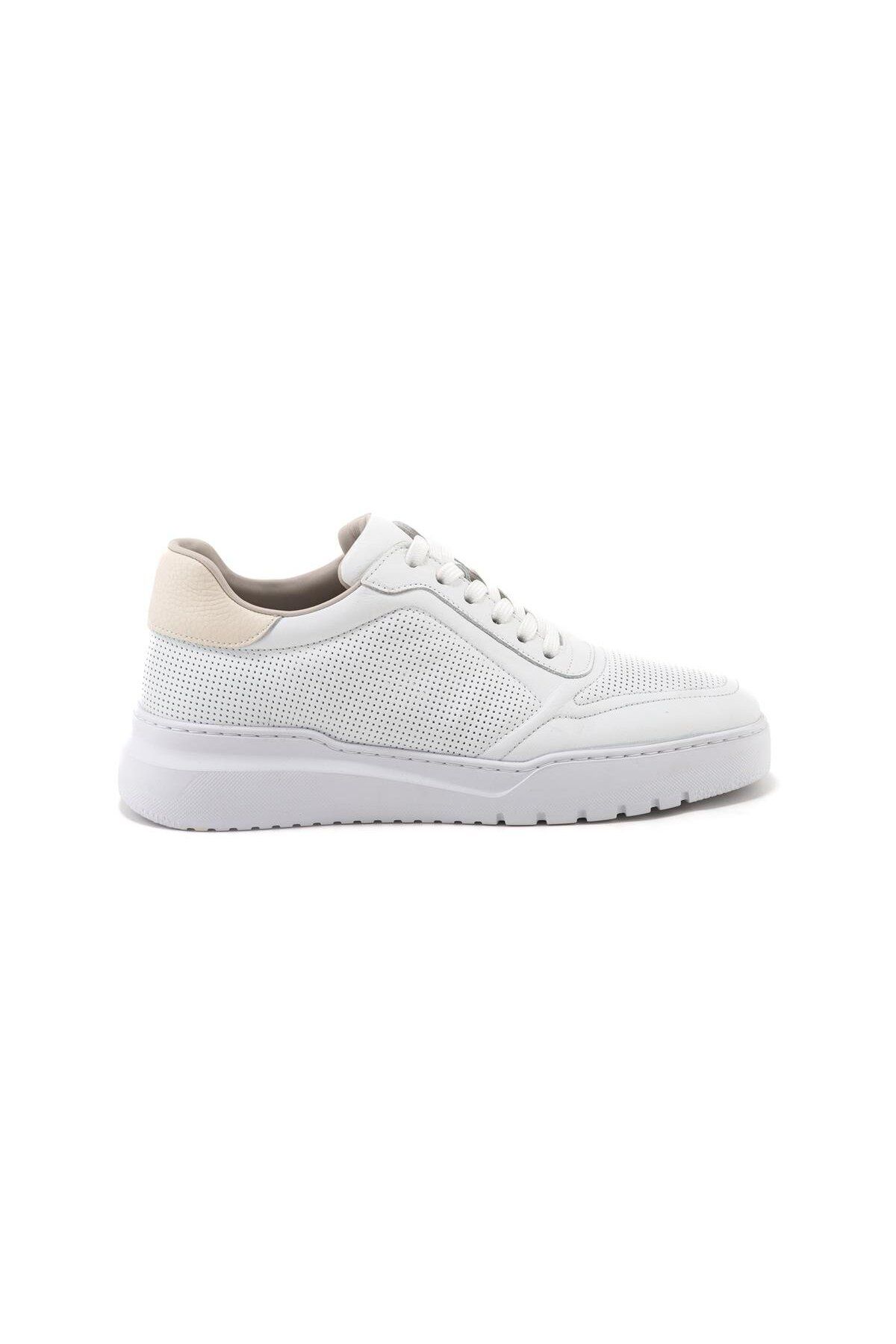Libero L4688 Beyaz (BASKILI DERİ) Hakiki Deri Eva Taban Erkek Günlük Casual Ayakkabı