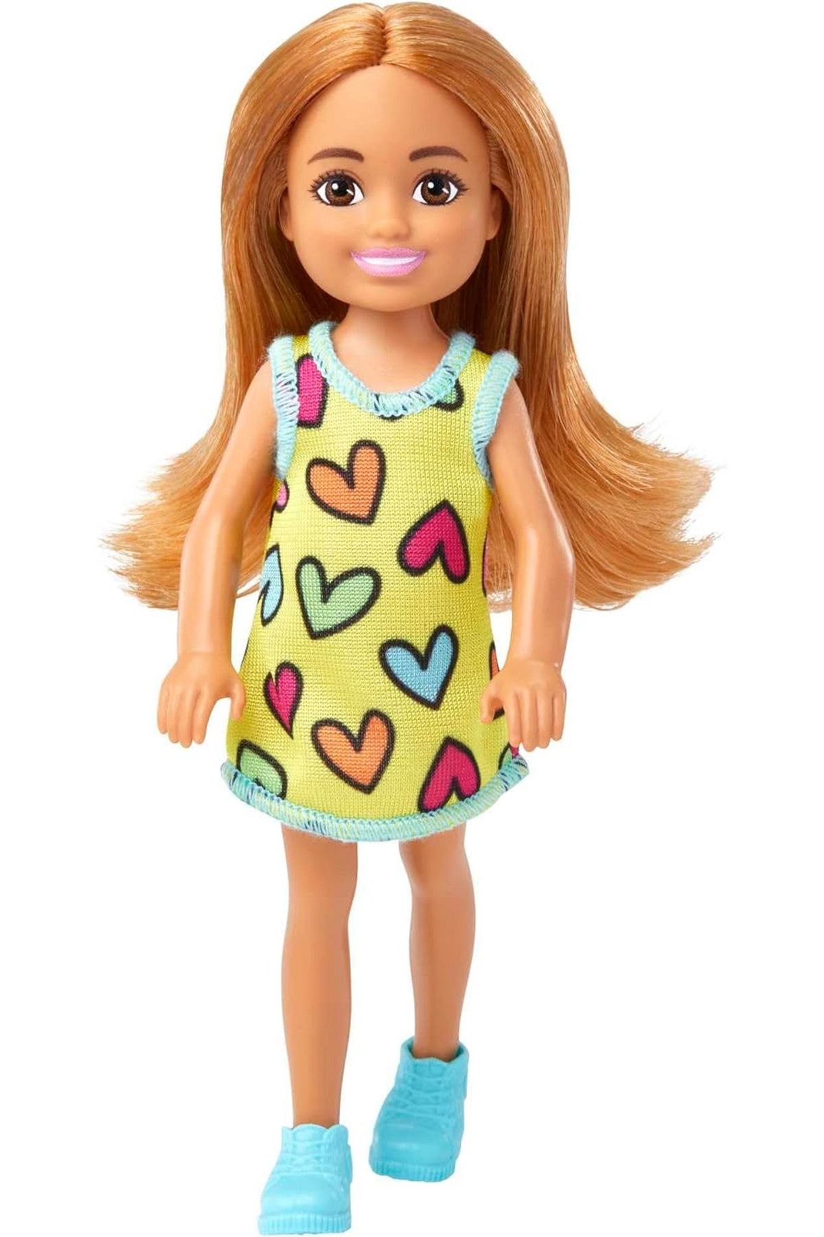 Barbie Chelsea Sarı Saçlı Kalp Çiçek Bronz Tenli Ten Sarışın Barbie Blonde Doll Oyuncak Bebek Kumral Elbise