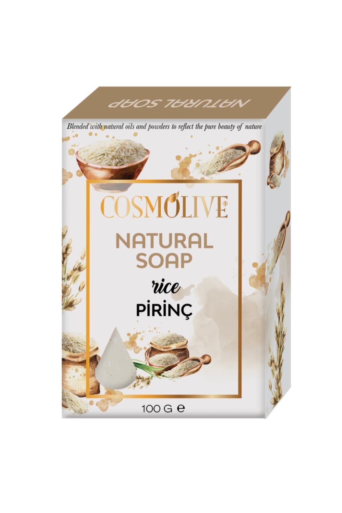 Cosmolive %100 Doğal Pirinç Sabunu, Sivilce Karşıtı, Güçlü Saçlar, Peeling Etkisi, Kırışıklık Giderici 100gr