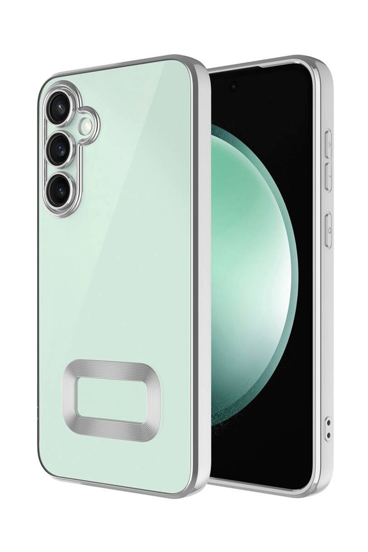 Eiroo Uyumlu Samsung Galaxy A05s Kamera Korumalı Silver Silikon Kılıf