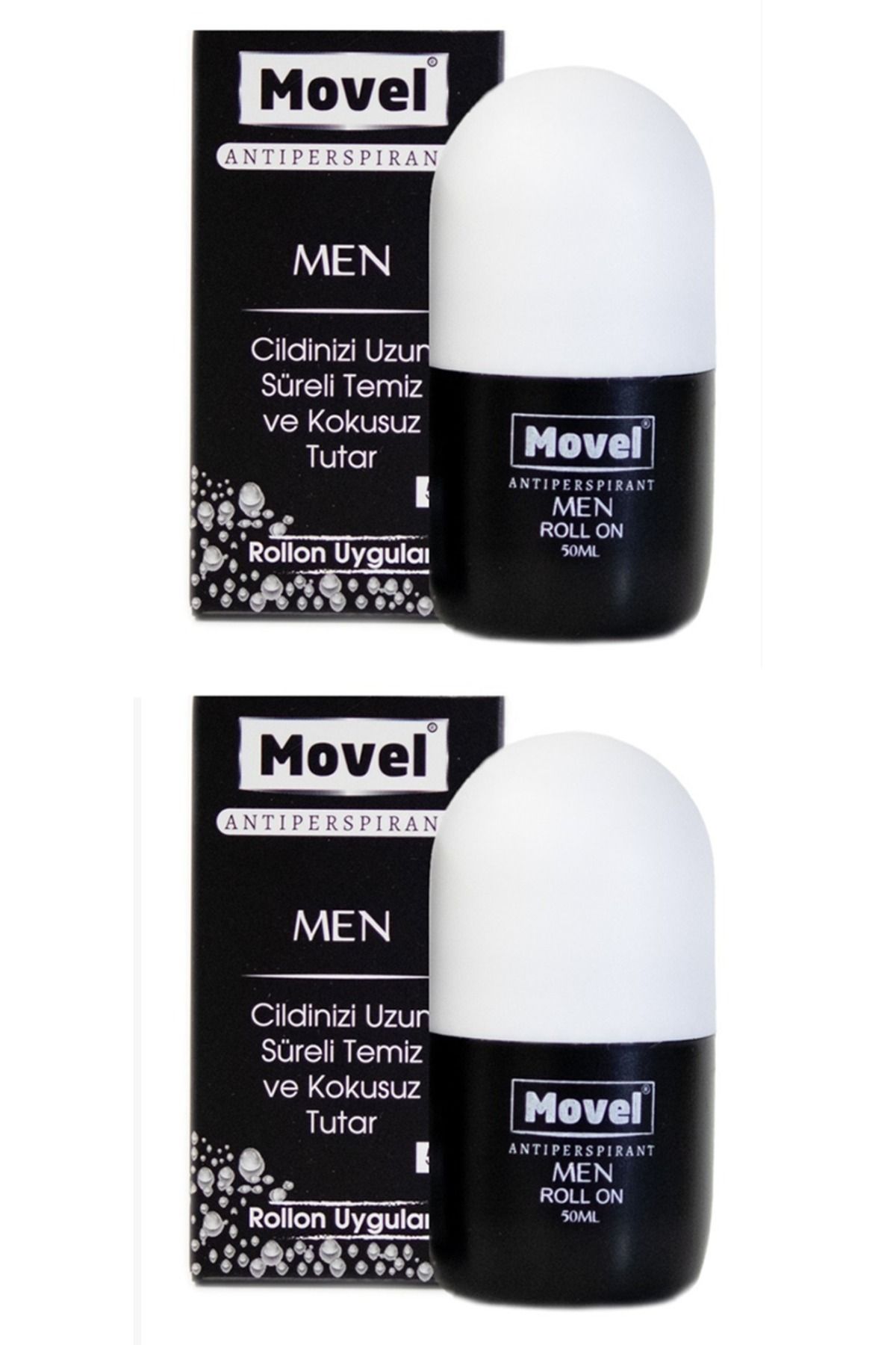 movel 2 ADET Antiperspirant Roll On El Ayak Koltukaltı Ter ve Ter Kokusu Önleyici Men 50 ml