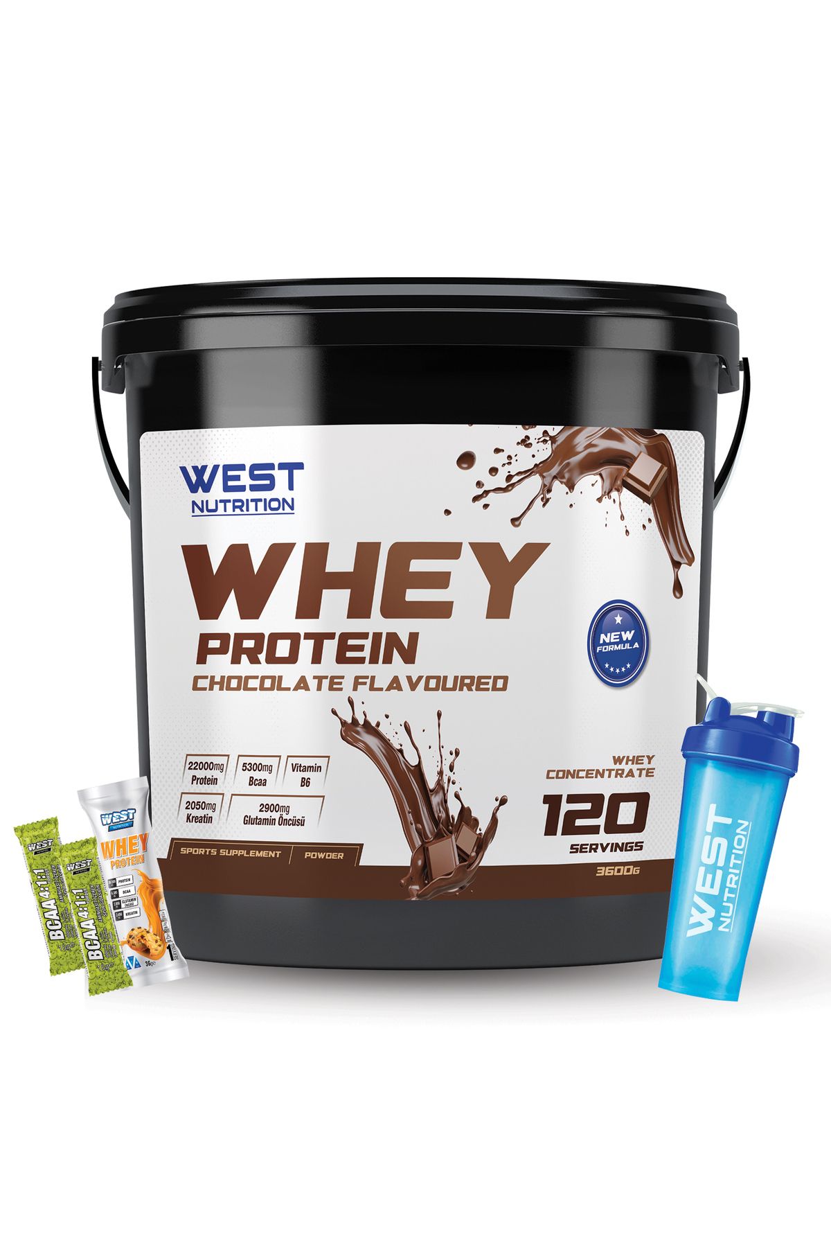 West Nutrition Whey Protein Tozu 3600 gr 120 Servis Çikolata Aromalı