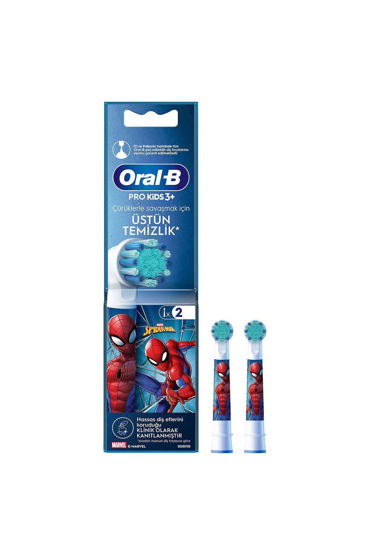 Oral-B Pro Kids Spiderman Şarjlı Diş Fırçası Yedek Başlığı 2 Adet
