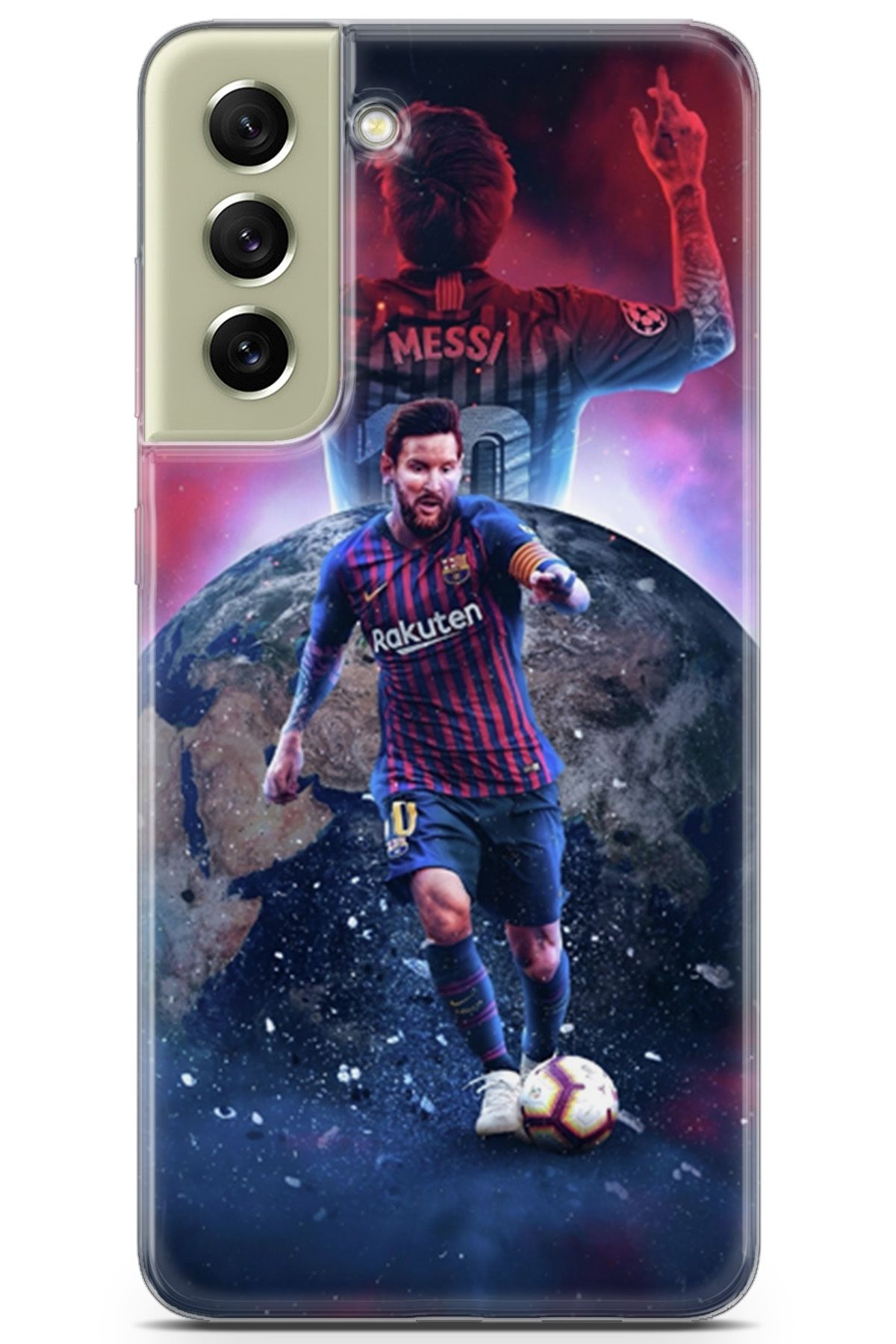 Lopard Samsung Galaxy S21 Fe Uyumlu Kılıf Milano 19 Lionel Messi Tam Koruma Kılıf Kırmızı