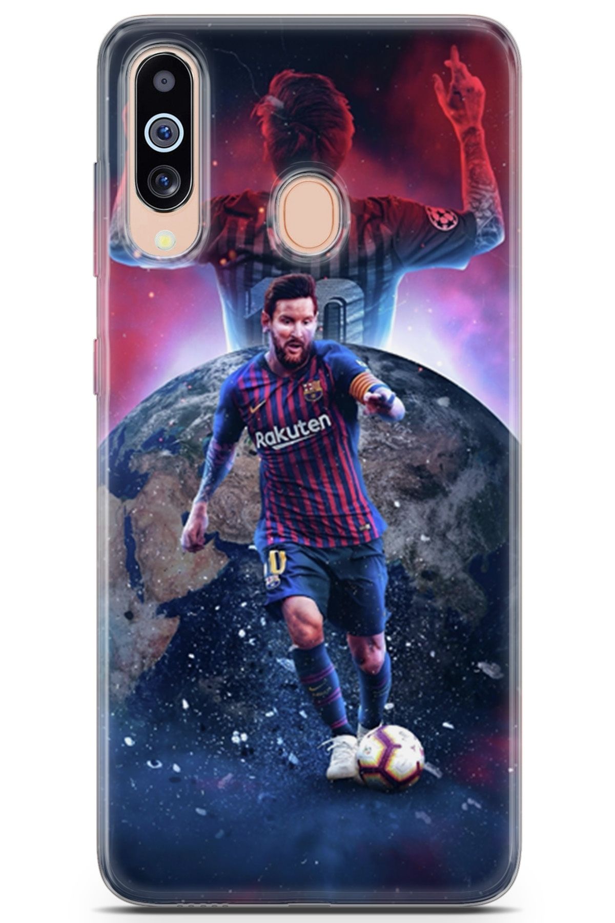 Lopard Samsung Galaxy M40 Uyumlu Kılıf Milano 19 Lionel Messi Tam Koruma Kılıf Kırmızı