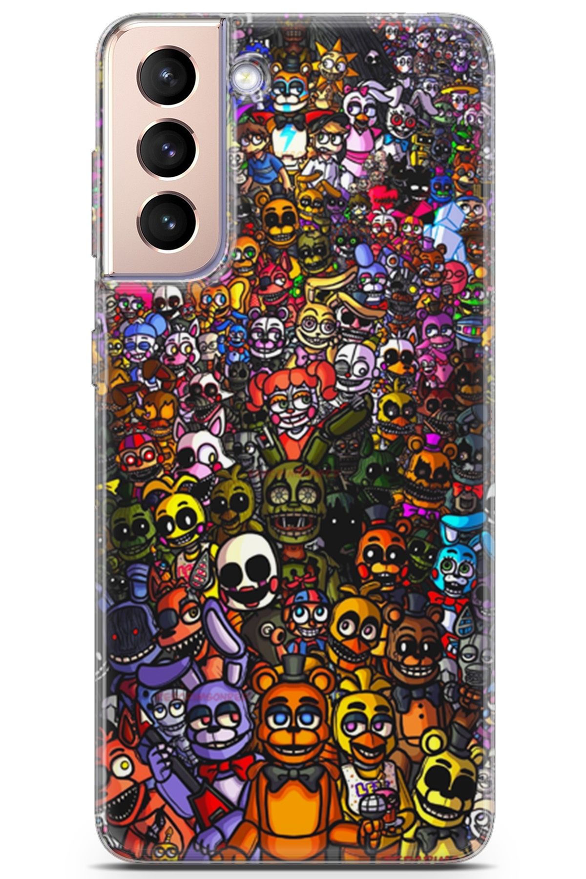 Lopard Samsung Galaxy S21 Plus Uyumlu Kılıf Opus 19 Five Nights at Freddy's Tam Koruma Kılıf Rainbow