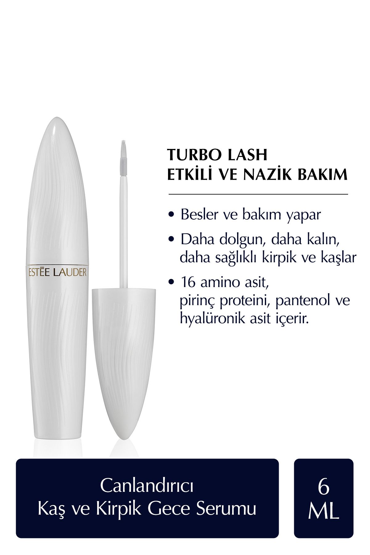 Estee Lauder Turbo Lash Canlandırıcı, Güçlendirici ve Besleyici Kaş ve Kirpik Gece Serumu - 6ml