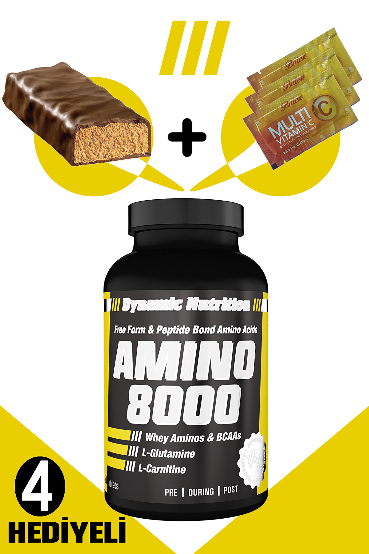 Dynamic Nutrition Dynamic Amino 8000 150 Tablet + 4 Hediyeli (protein Bar + 3 Adet Multi C Saşe)