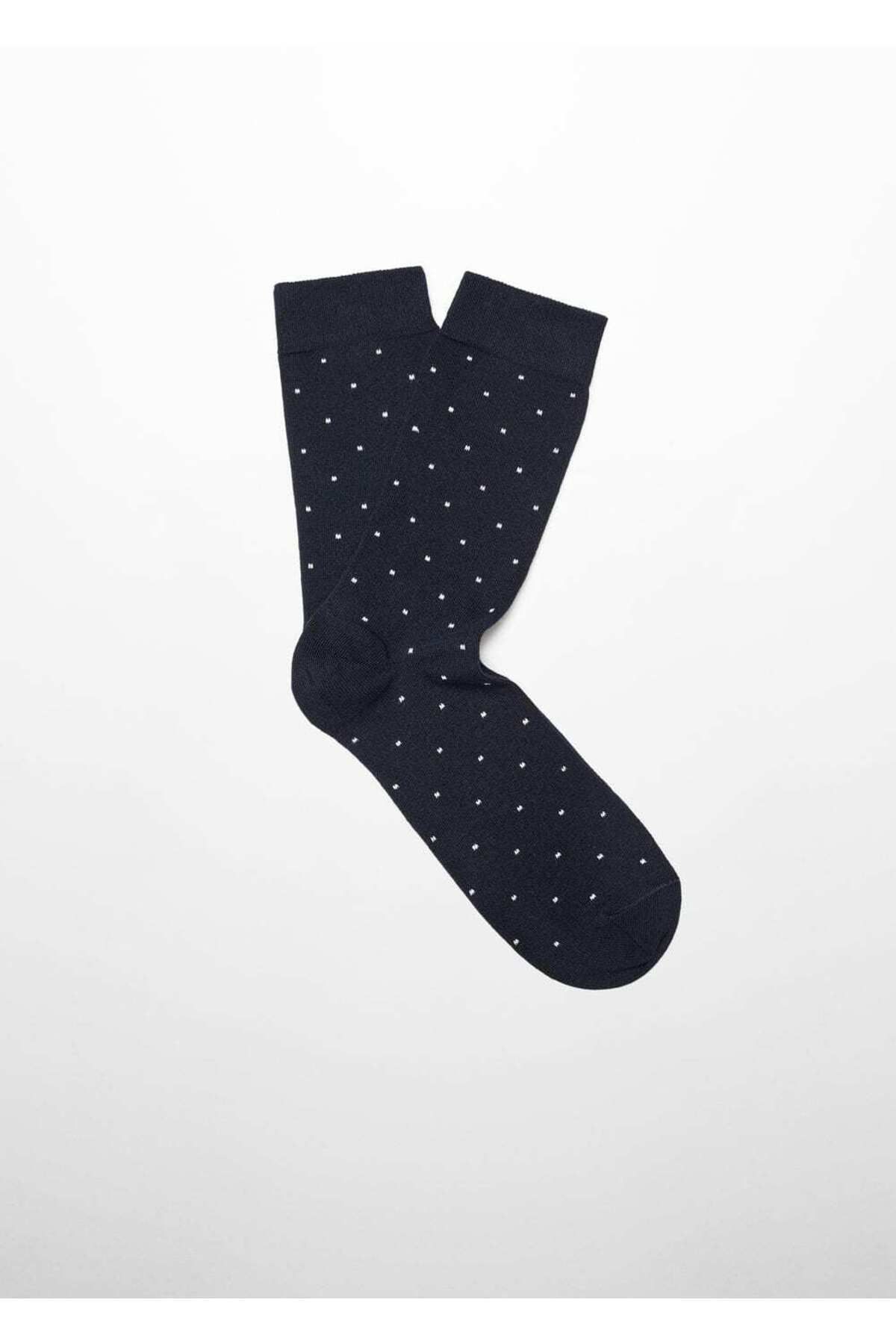 MANGO Man İşleme detaylı pamuklu çorap