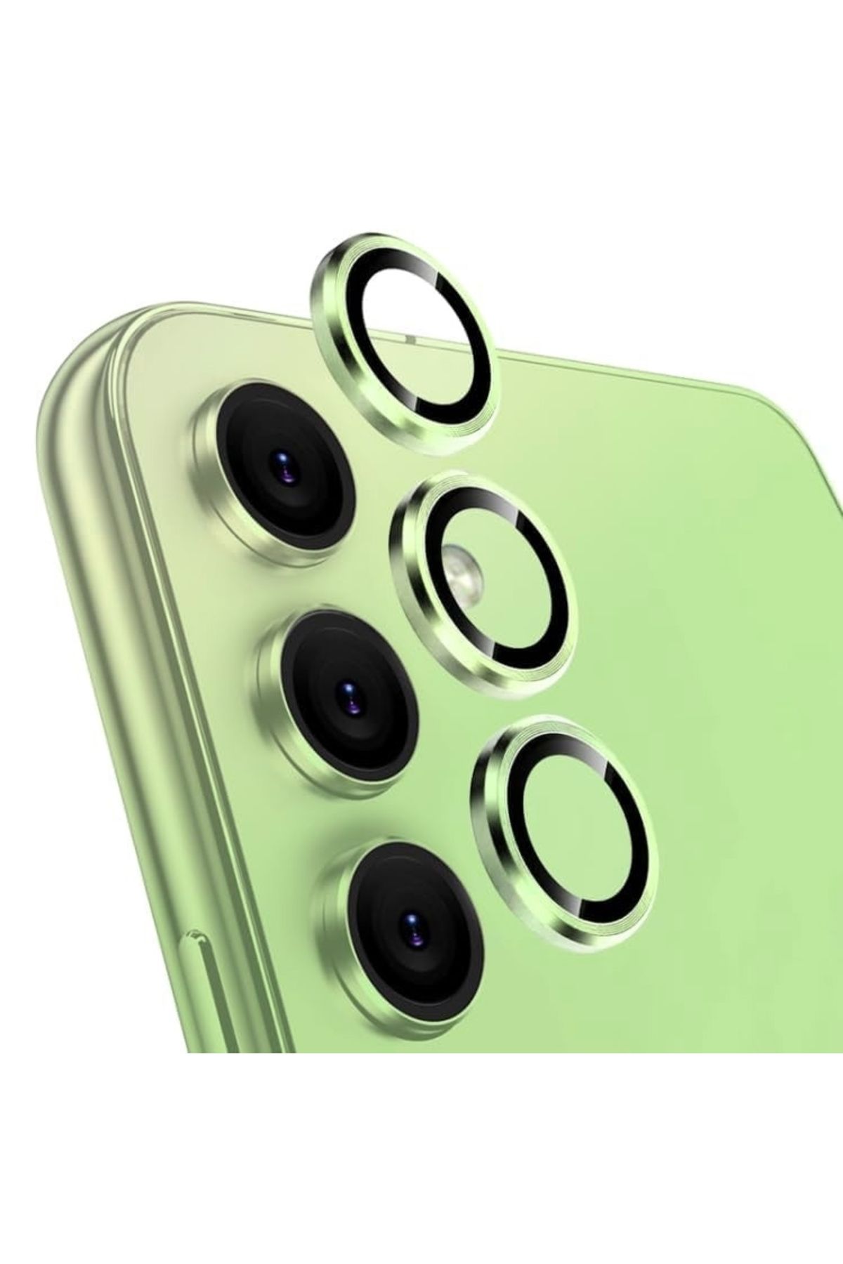 Mobilcadde Samsung Galaxy S24 Yeşil Metal Kamera Lens Koruyucu