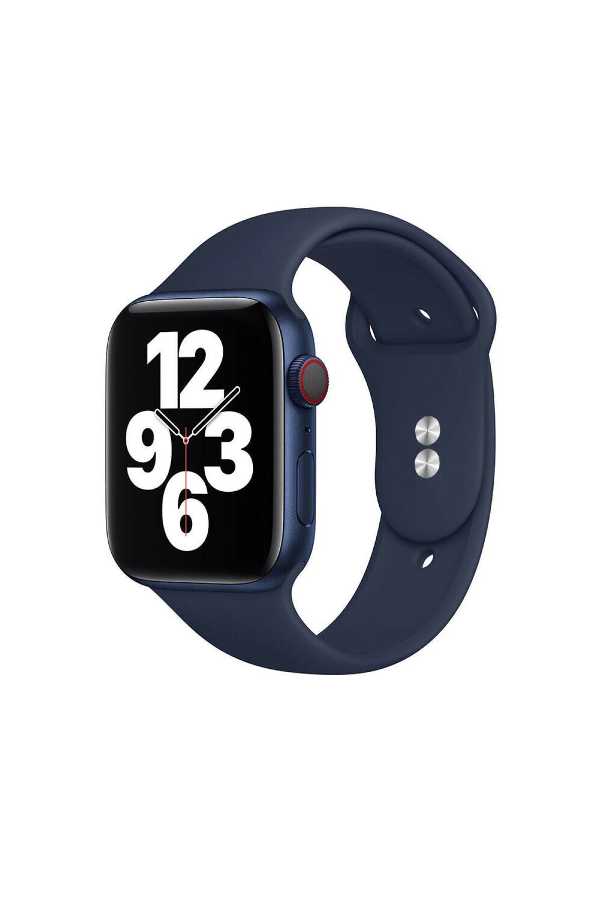 Bilişim Akademi M/l Beden Apple Watch 2 3 4 5 6 Uyumlu Se 38 Mm 40 Mm Spor Sililkon Kordon
