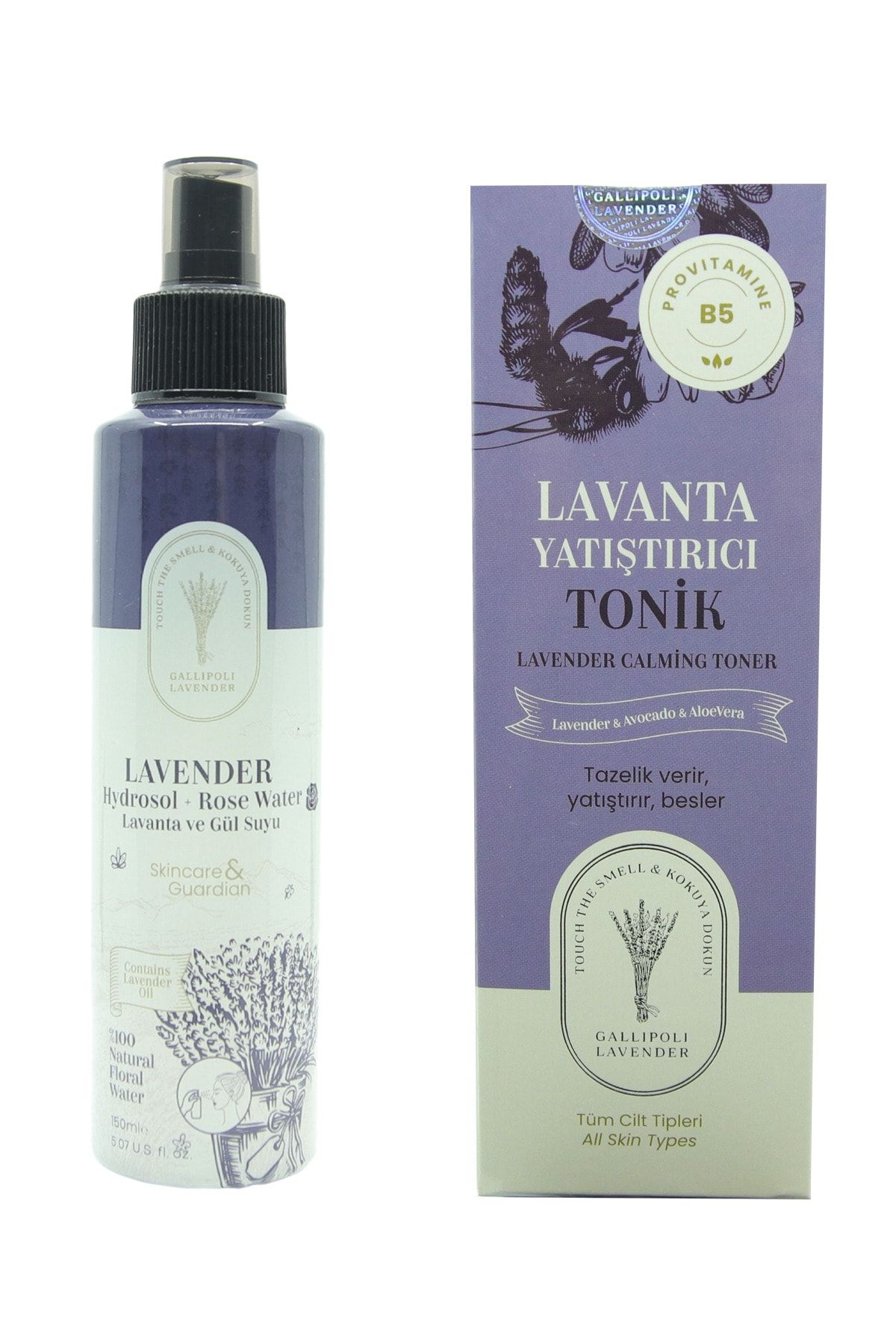 Dr. Lavender Bitkisel Aloe Vera ,avokado, Lavanta Yağlı Gözenek Sıkılaştırıcı Tonik + Lavanta - Gül Suyu Hidrosol