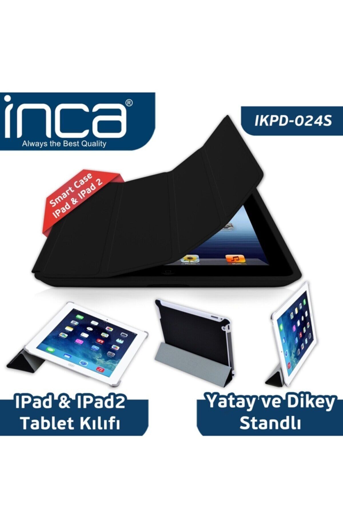 Inca Ikpd-024S  Inca Darkshark Smart Siyah Kılıf Stand Ipad&Ipad2  +Ie