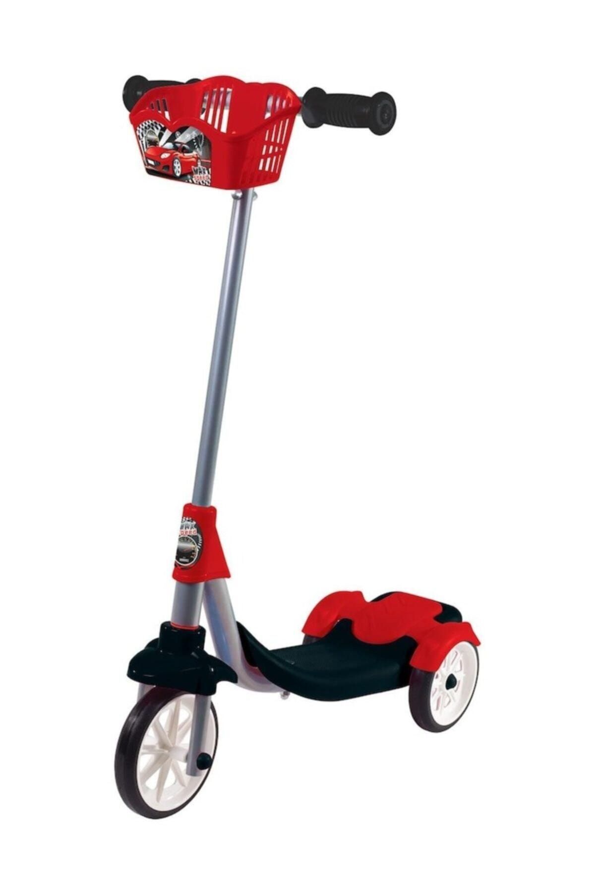 Furkan Toys Unisex Çocuk Kırmızı 3 Tekerlekli Frenli Scooter