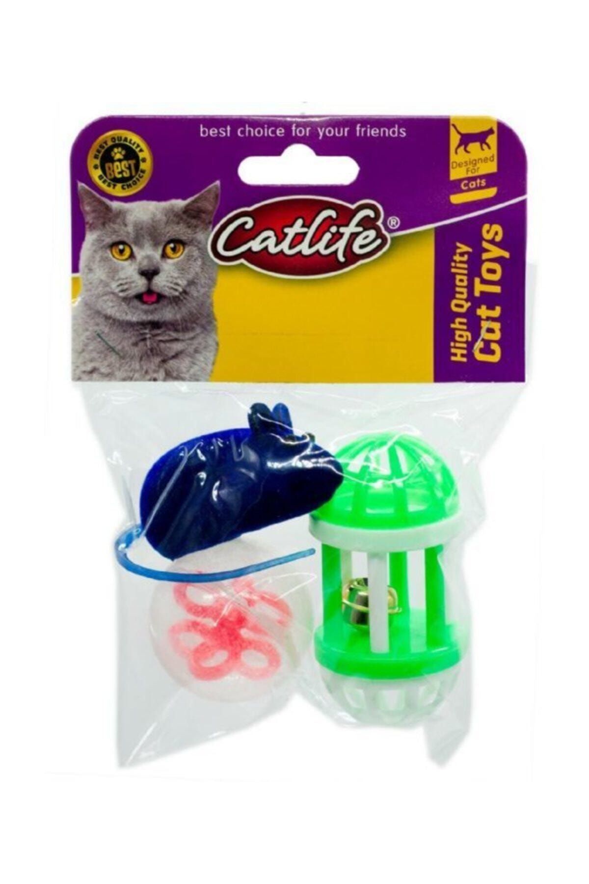 Catlife Zilli Kedi Oyuncağı 3'lü Paket Fareli