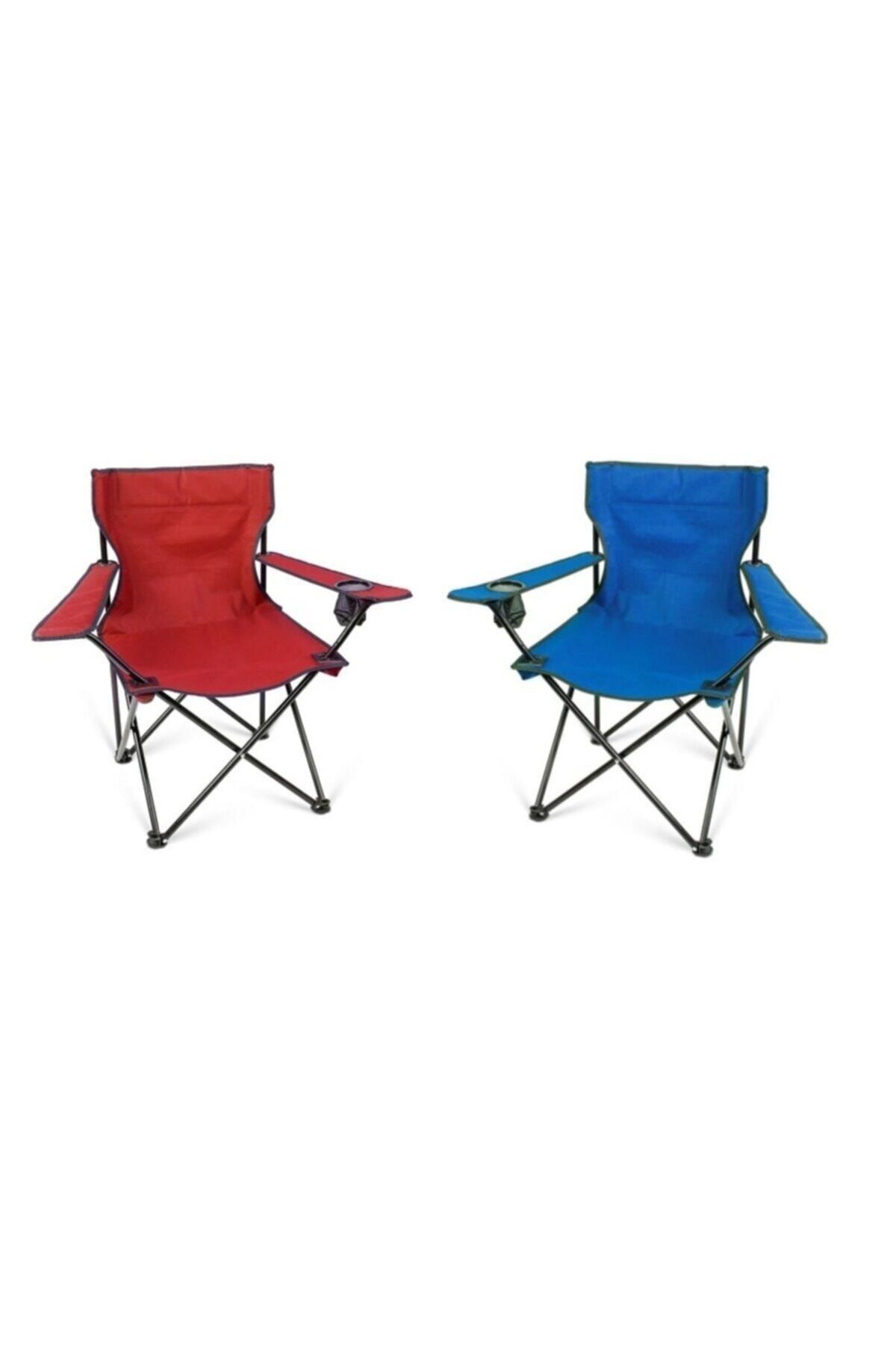 Toysan Katlanır Çantalı Kamp Sandalyesi Kırmızı Ve Mavi