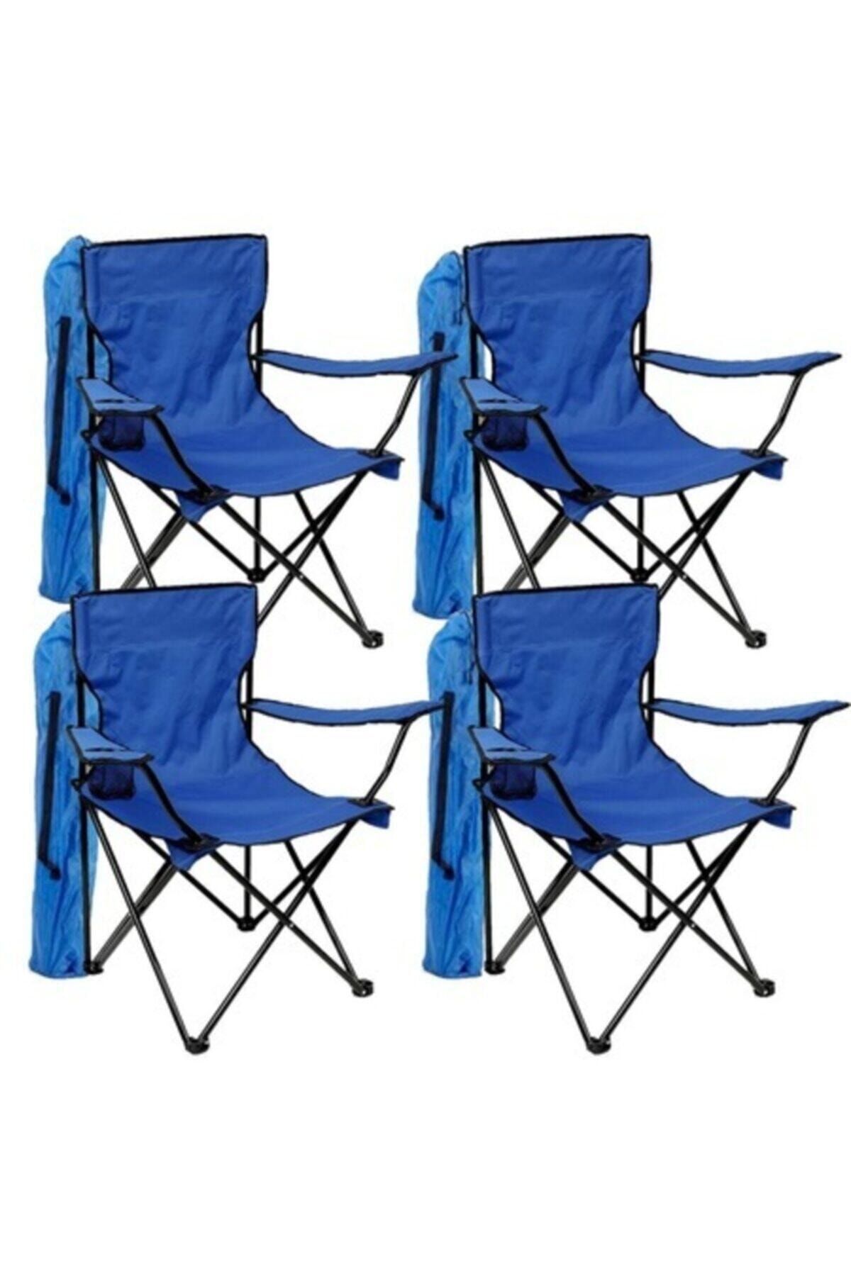 Toysan Katlanır Çantalı Kamp Sandalyesi Mavi 4 Adet