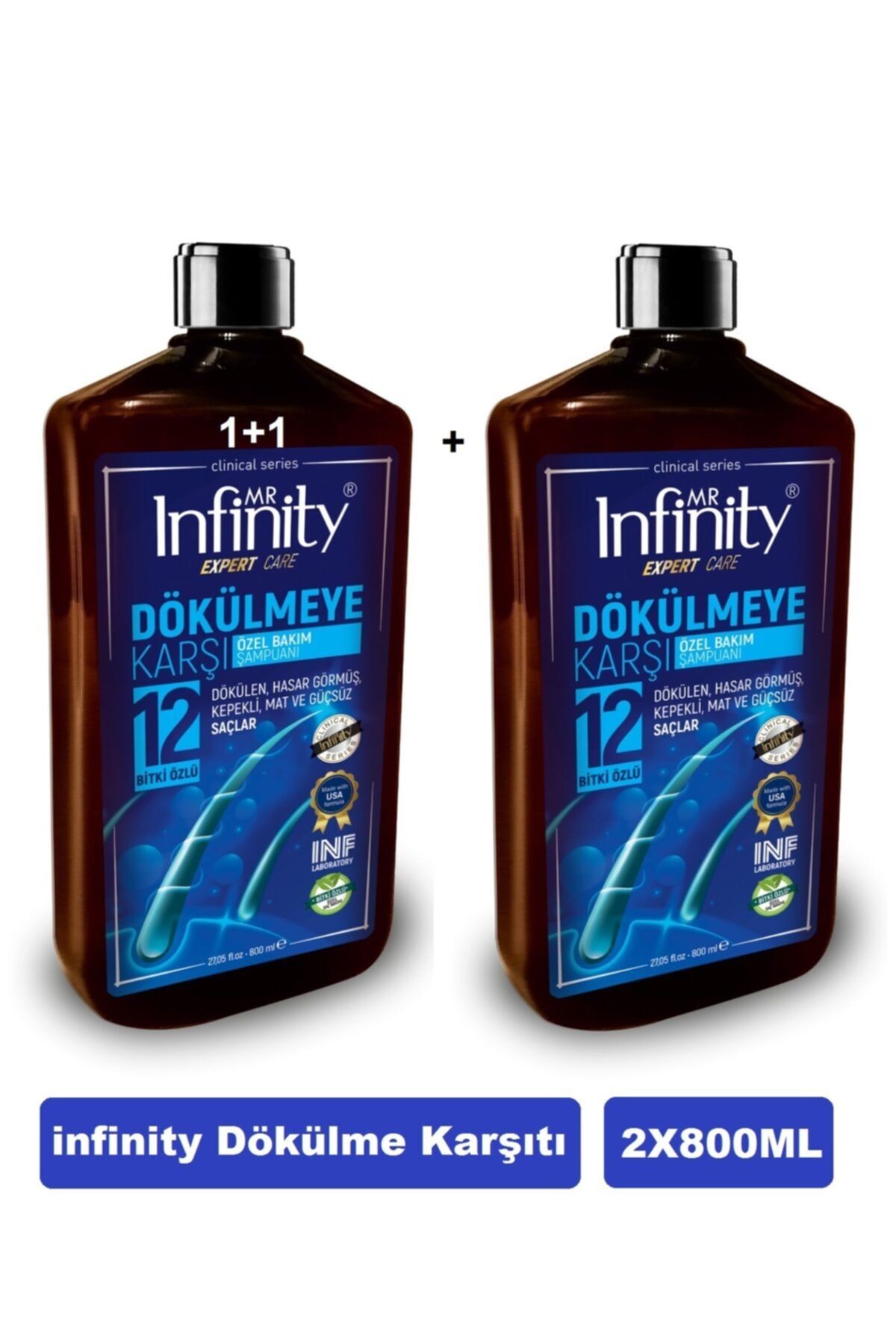 mr infinity Dökülme Karşıtı Özel Pure Bakım Şampuanı 800ml. X 2 Adet