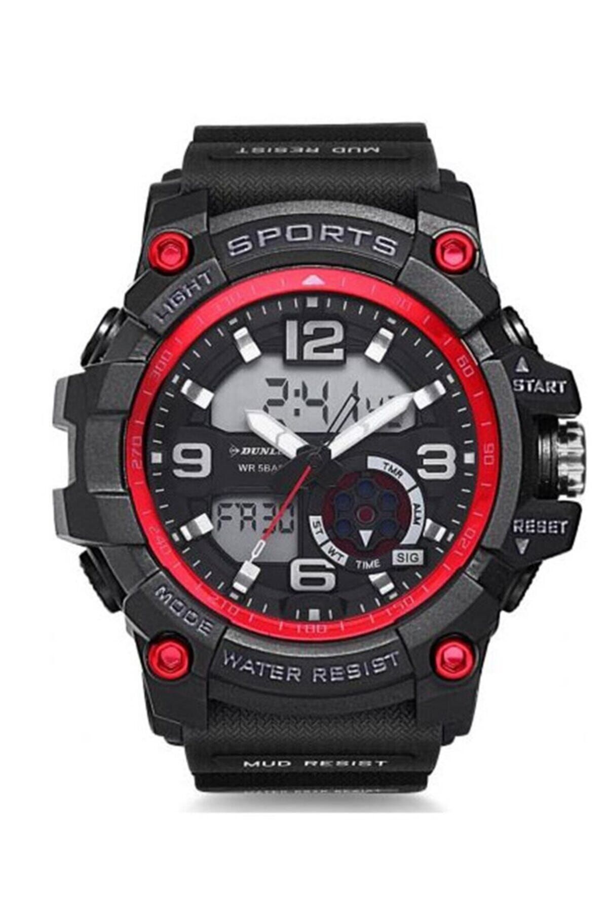 Dunlop Erkek Kol Saati Siyah Kırmızı Dun-339-g08