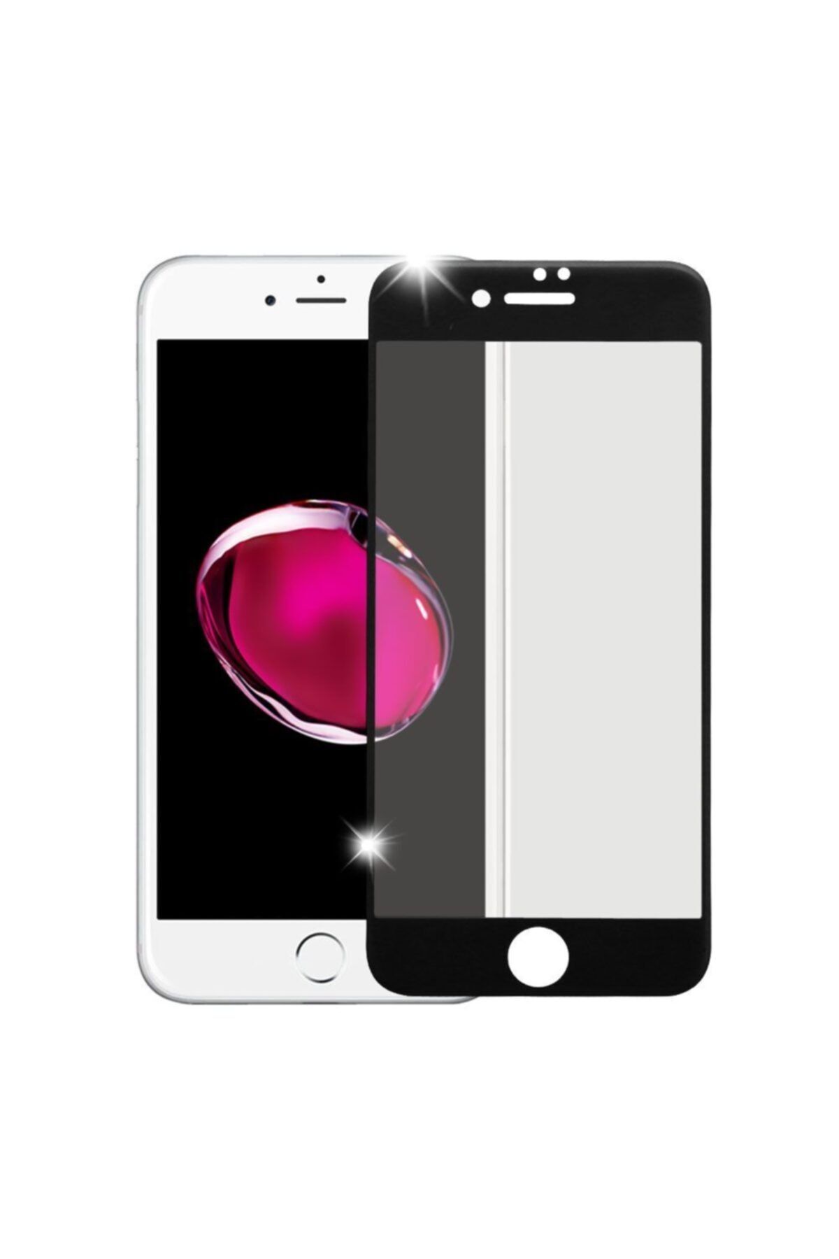 Bufalo iPhone 8 Plus /7 Plus 9D Cam Ekran Koruyucu Siyah