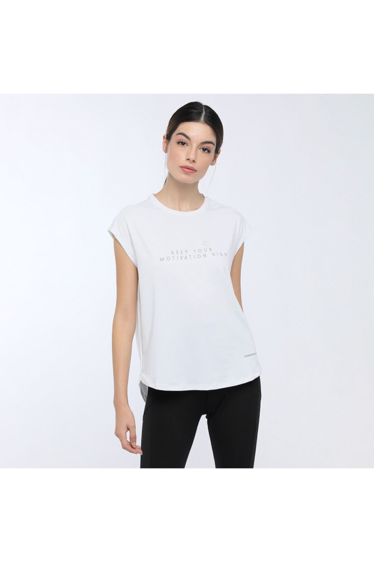 Lumberjack Kalına T-shırt Beyaz Kadın Kısa Kol T-shirt