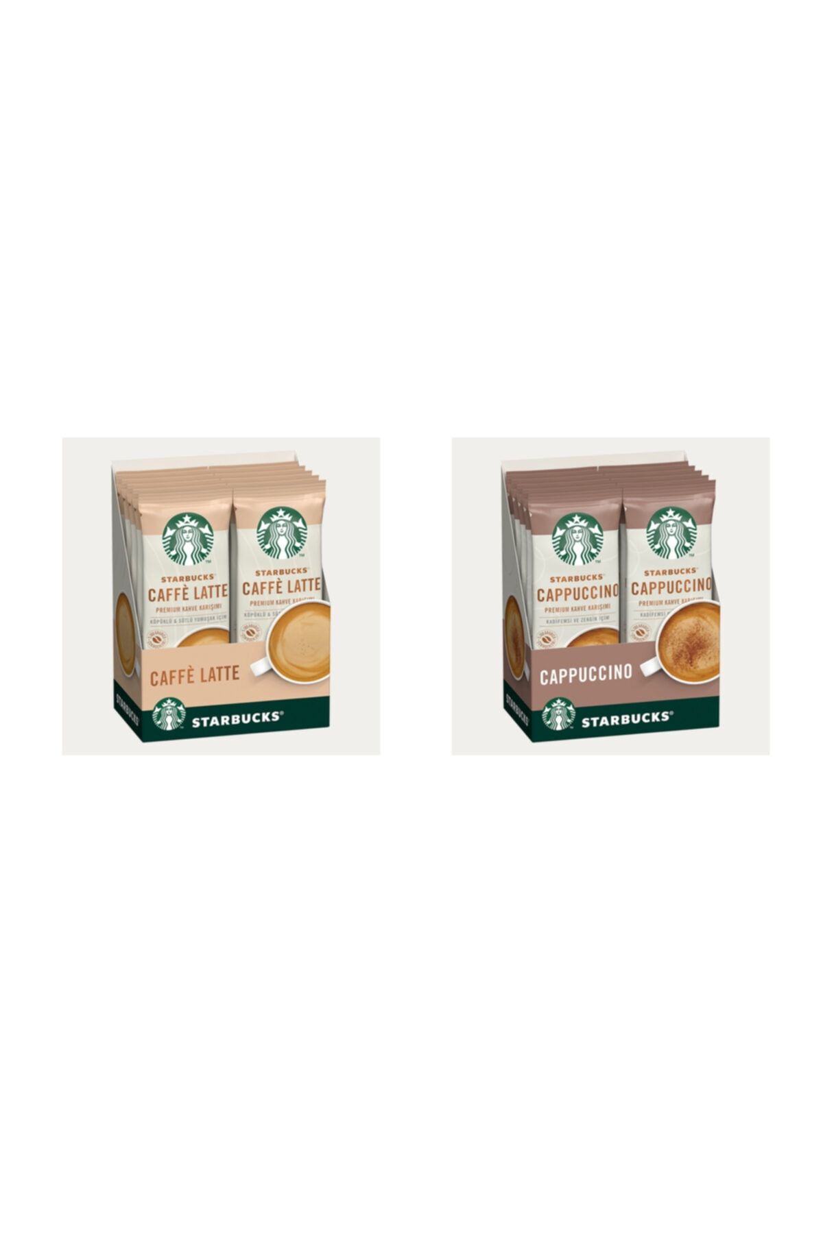 Starbucks Yoğun Tatlar Serisi Premium Caffe Latte Cappuccino Kahve Karışımı Seti
