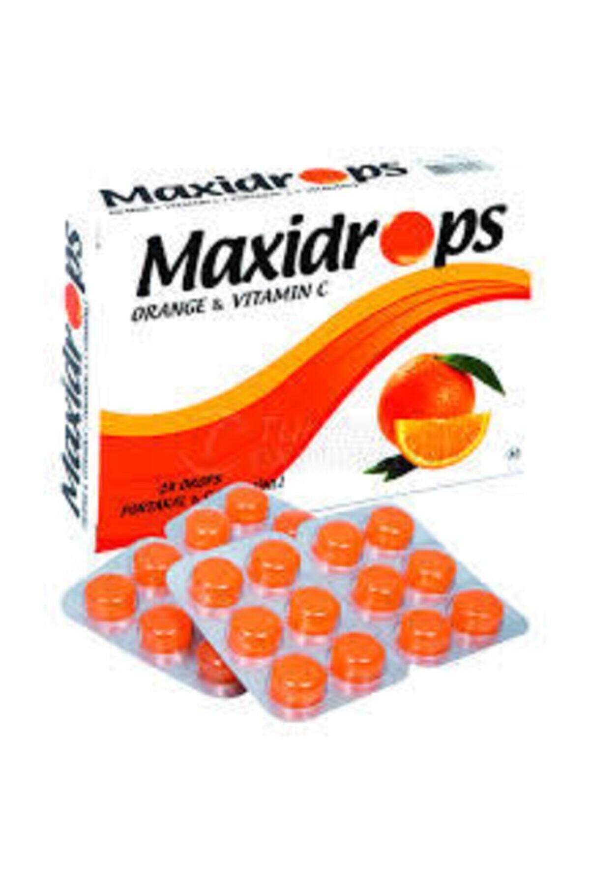 Maxidrops Portakallı  C Vitamini Boğaz Pastili
