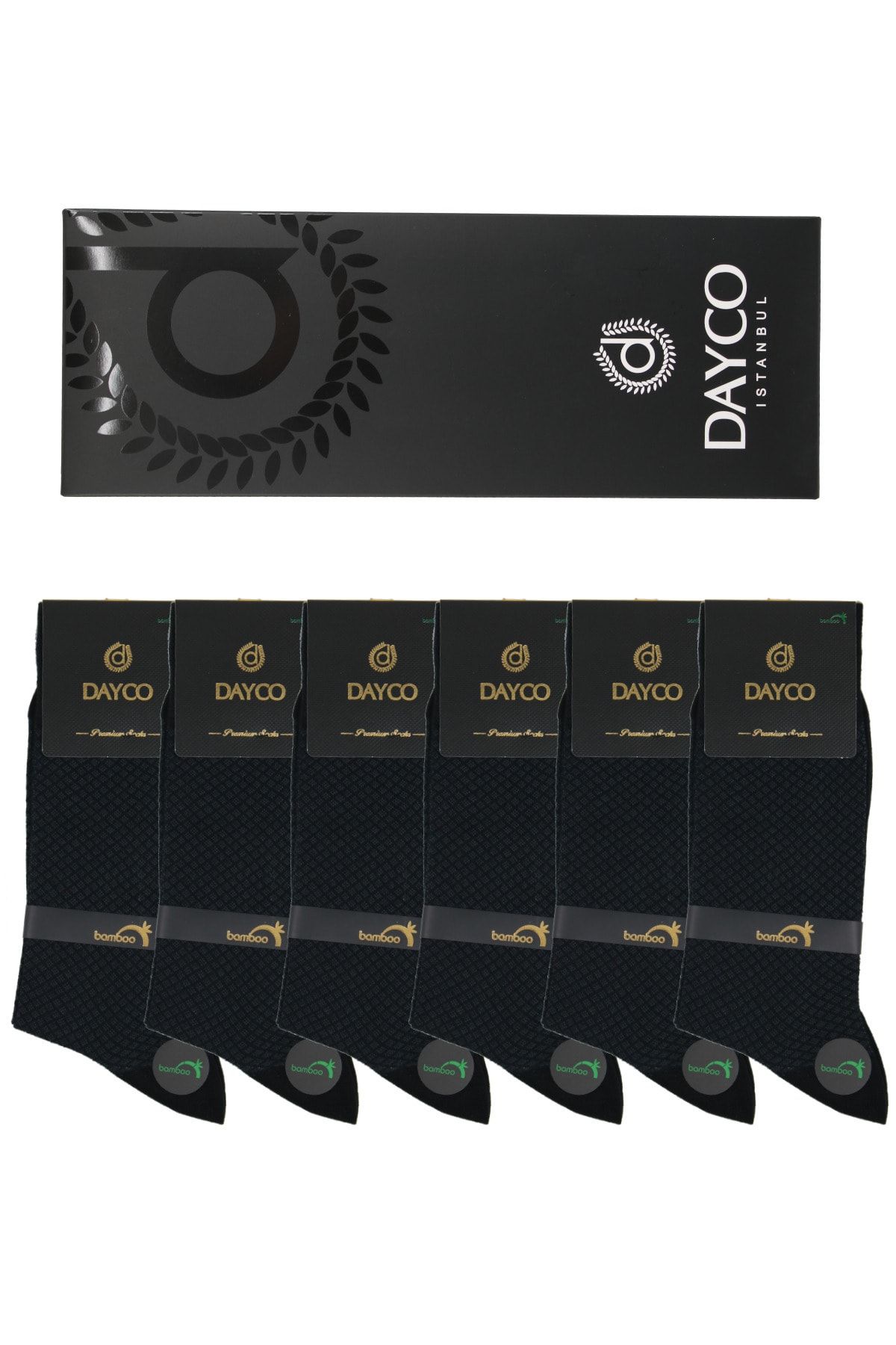 DAYCO Premium Dikişsiz Yazlık Erkek Bambu Soket Çorap 6'lı Jakarlı Set Kutulu - 10269 - 41-44
