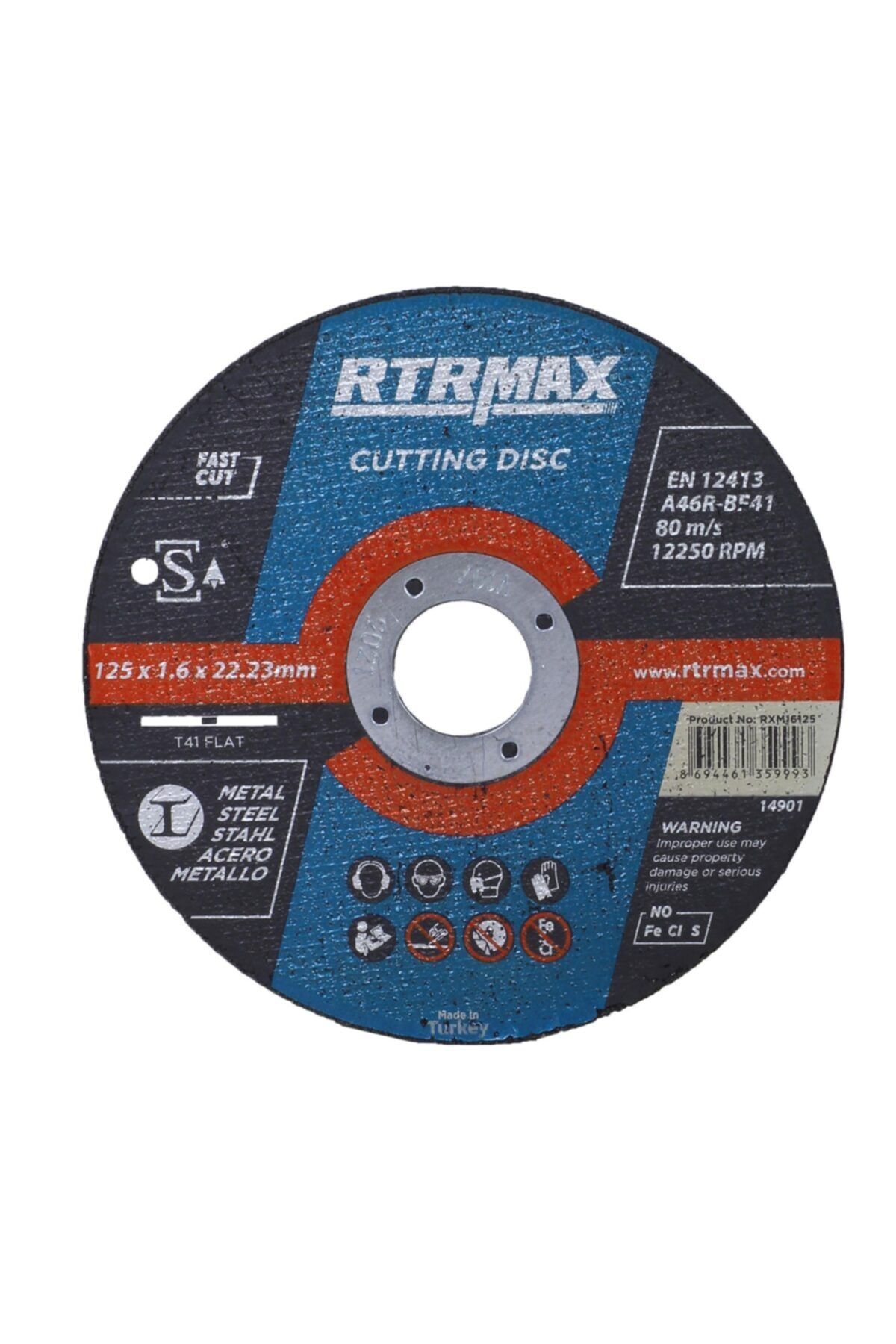 Rtrmax Metal Kesici Taş Disk 125x1.6x22.23 Mm