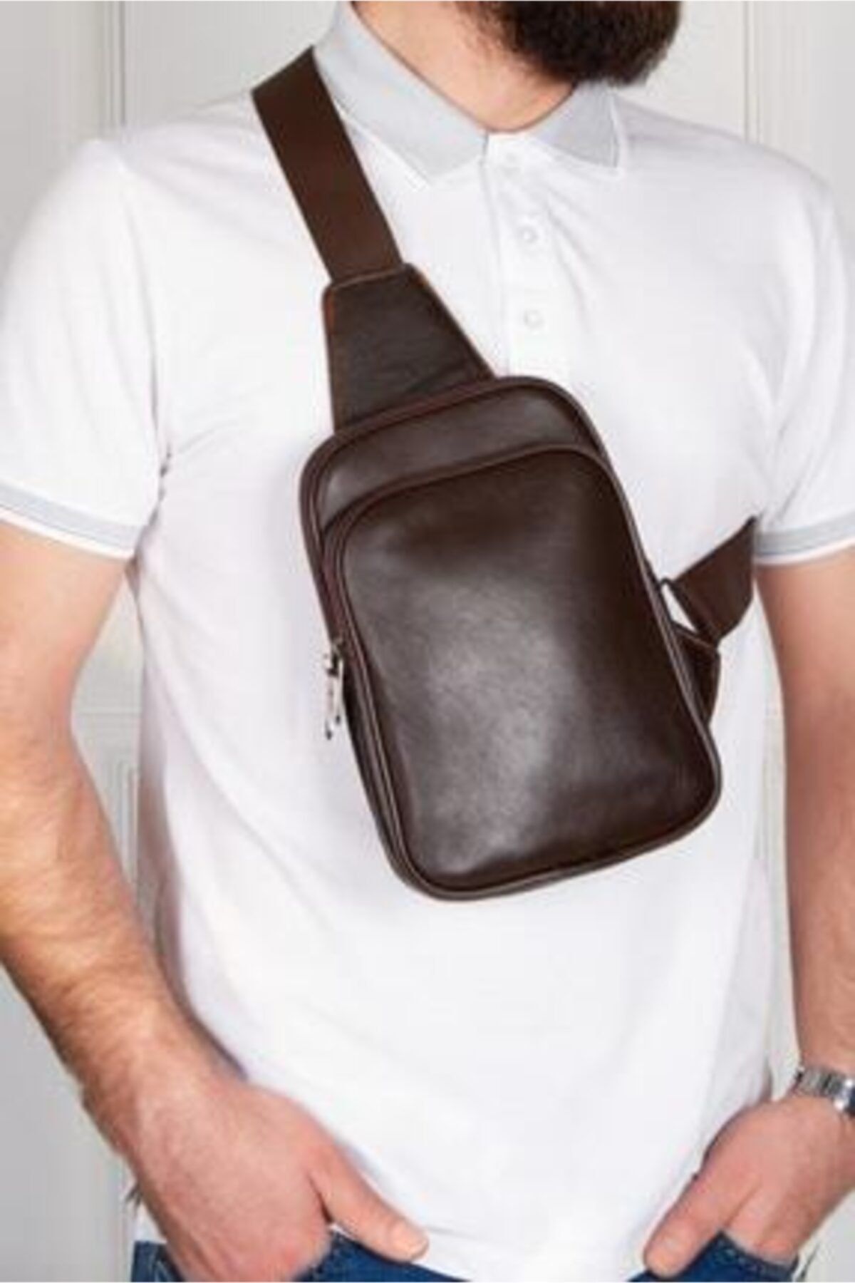 Newish Polo Creff Leather Clup Body Bag Çanta