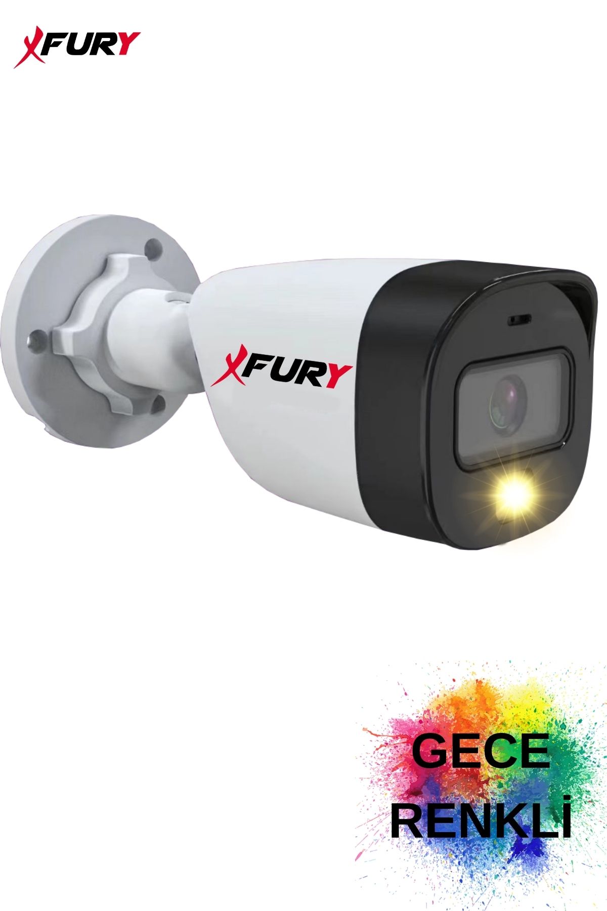 FURY Gece Renkli  5mp Lens 2Mp 1080p Full HD Suya Dayanıklı Güvenlik Kamerası Ultra Led Renkli Gece Görüş