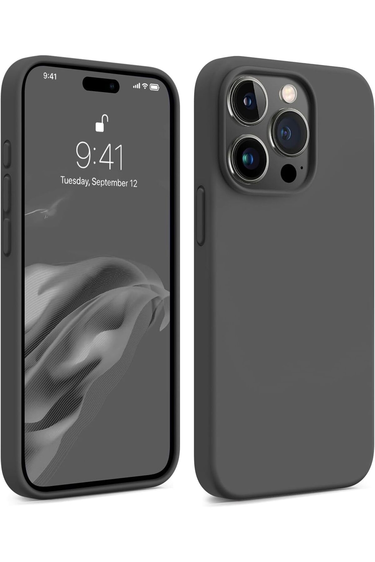 Vision Apple iPhone 15 PRO Lansman Kılıf,Kadife İç Doku, Soft Yumuşak Liquid Silikon